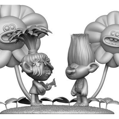 Troll Poppy sings to angry Branch FOR 3D PRINT STL 3D print model_21