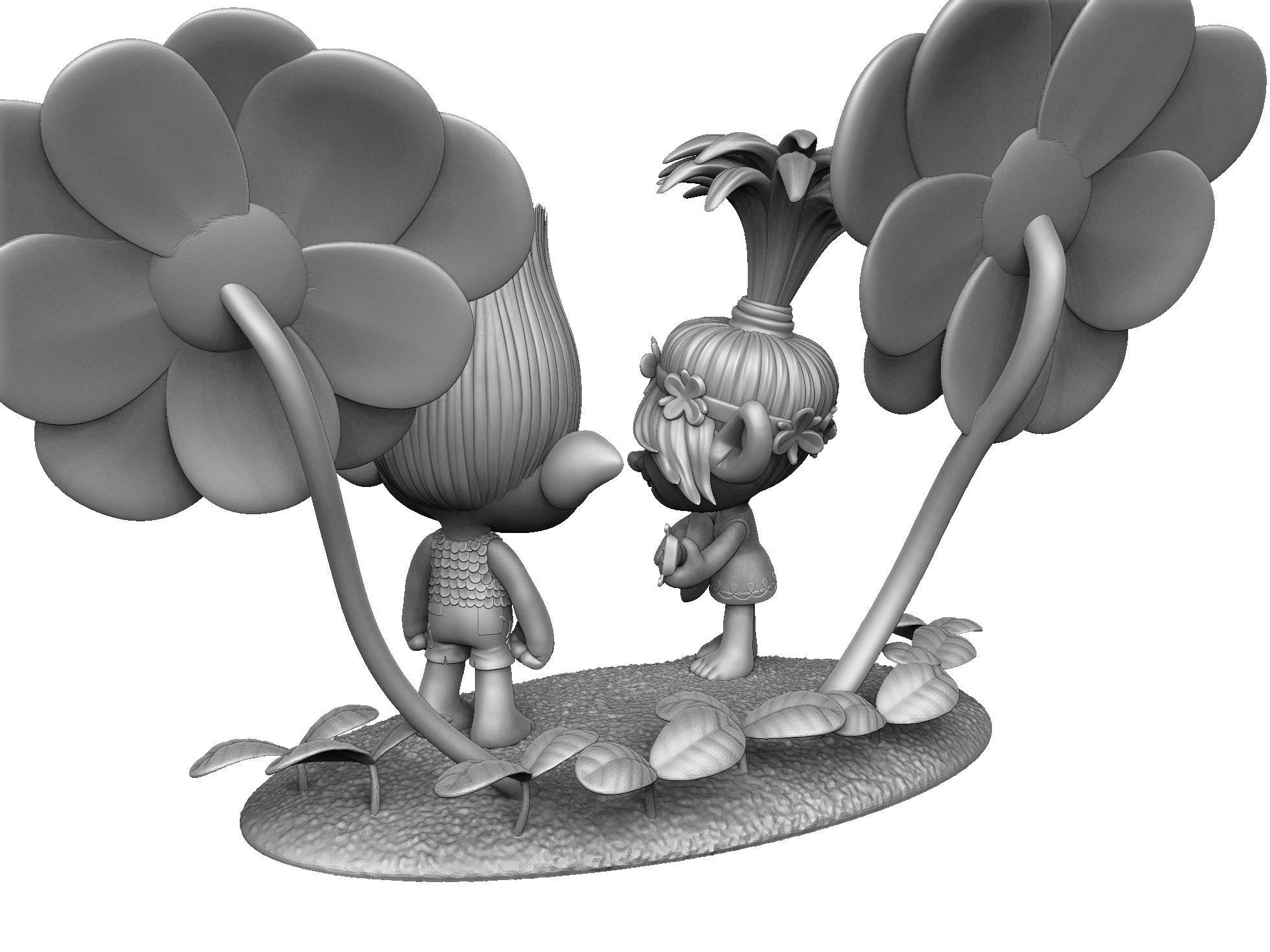 Troll Poppy sings to angry Branch FOR 3D PRINT STL 3D print model_2