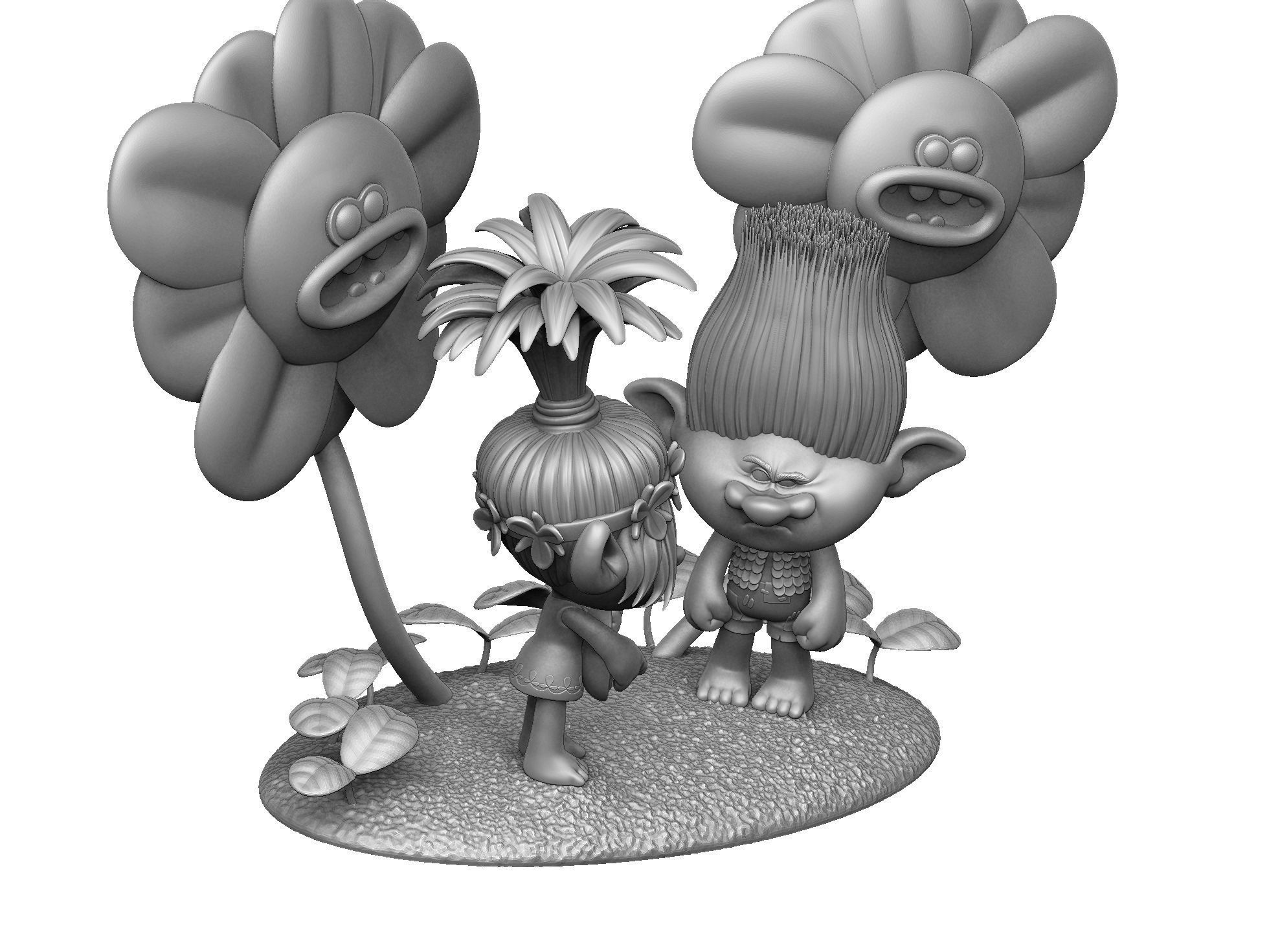 Troll Poppy sings to angry Branch FOR 3D PRINT STL 3D print model_5