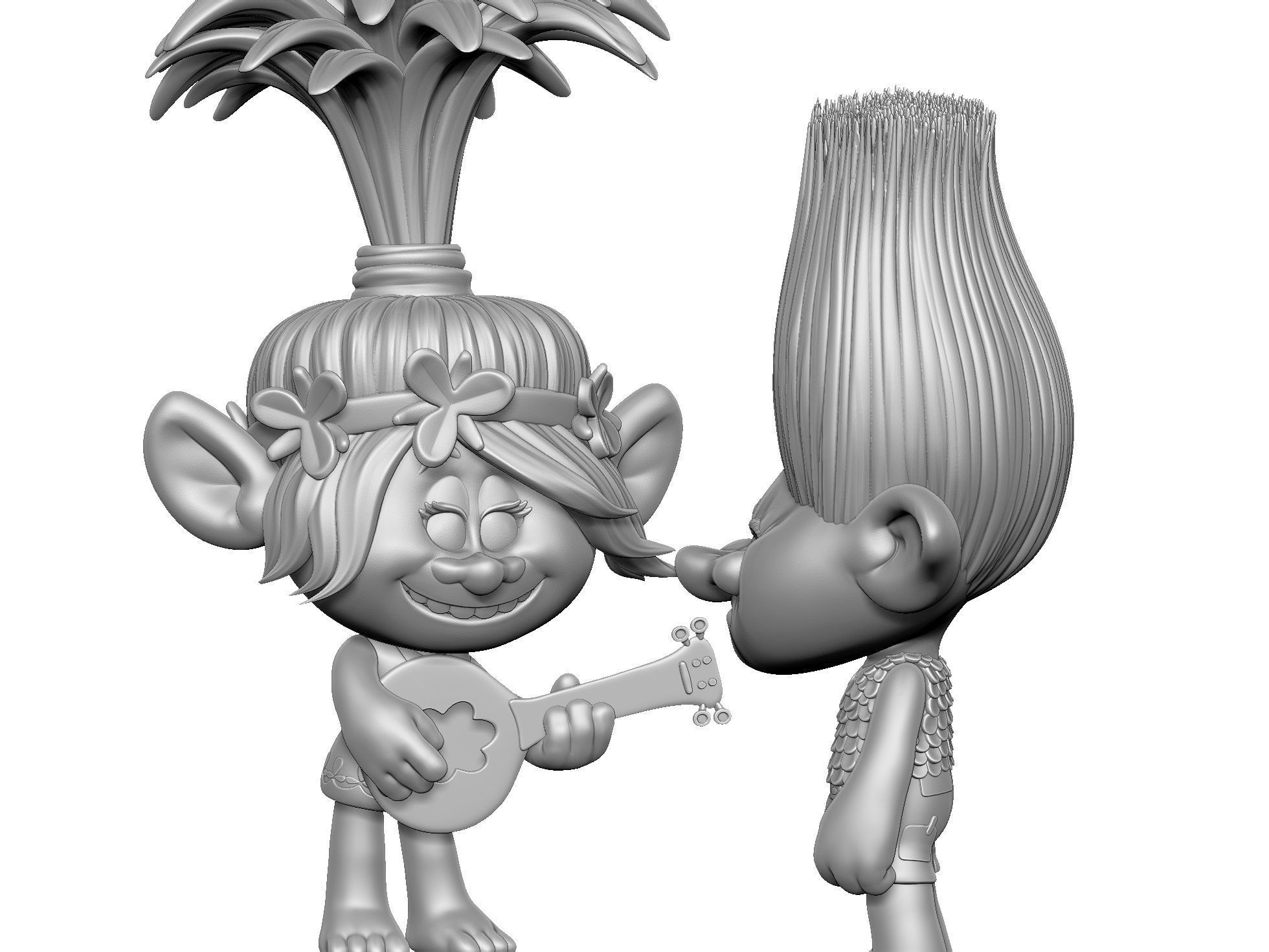Troll Poppy sings to angry Branch FOR 3D PRINT STL 3D print model_9