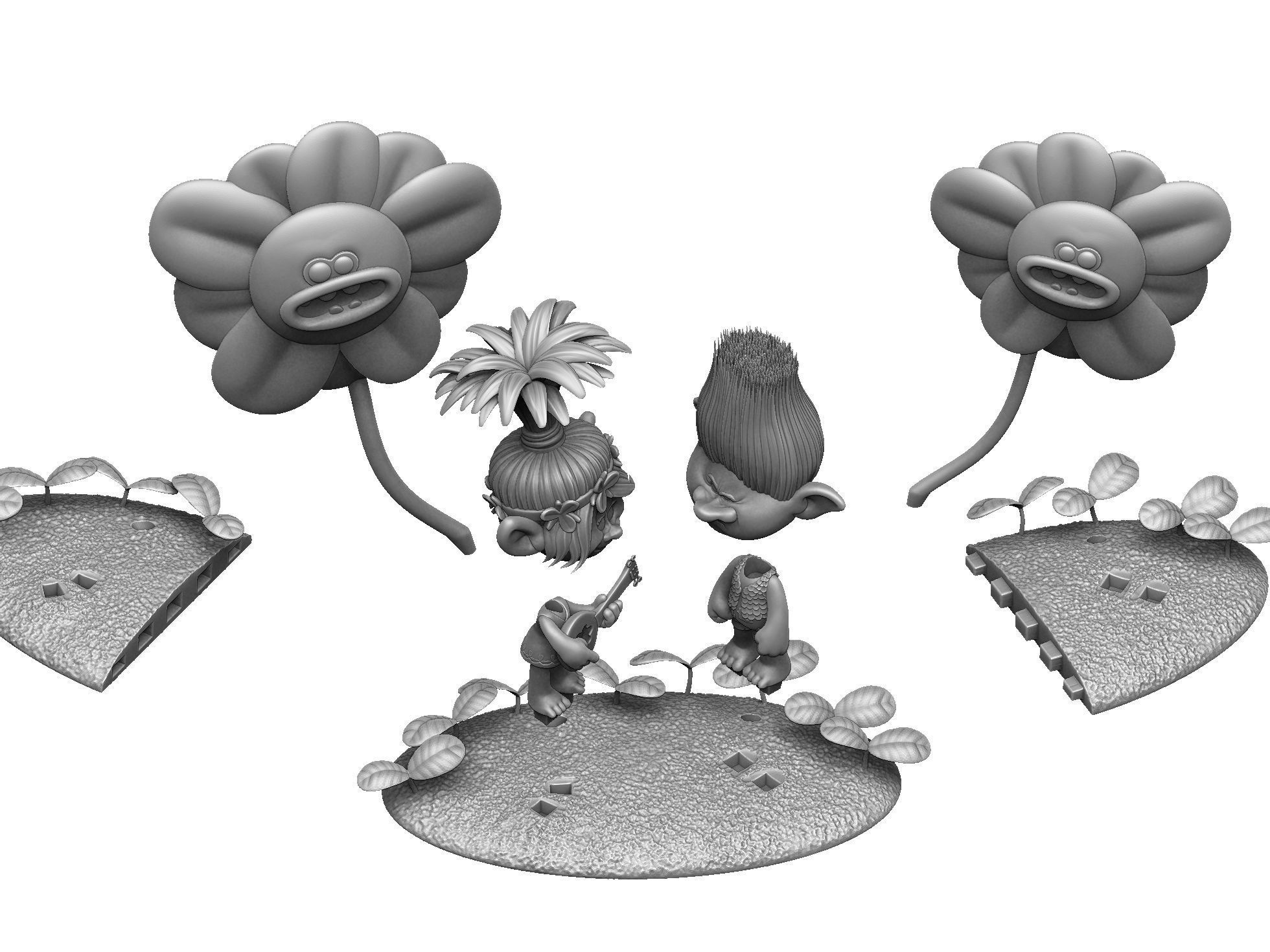 Troll Poppy sings to angry Branch FOR 3D PRINT STL 3D print model_26
