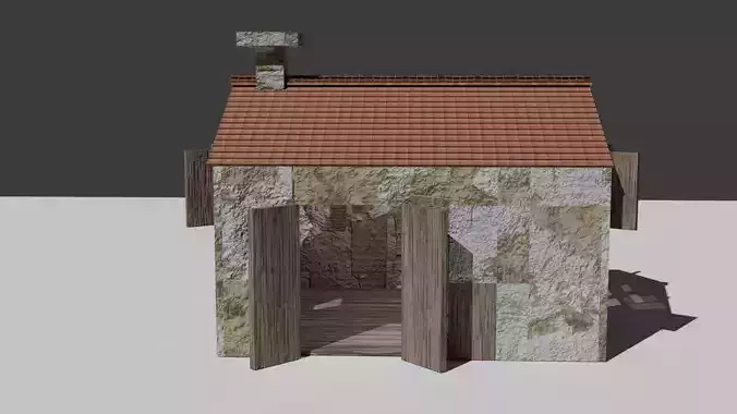 Rustic Cottage 3D Model with High-Quality Textures Free low-poly 3D model