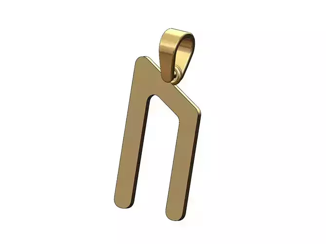 Uruz viking runes initials alphabet pendant charm bail 3D print model