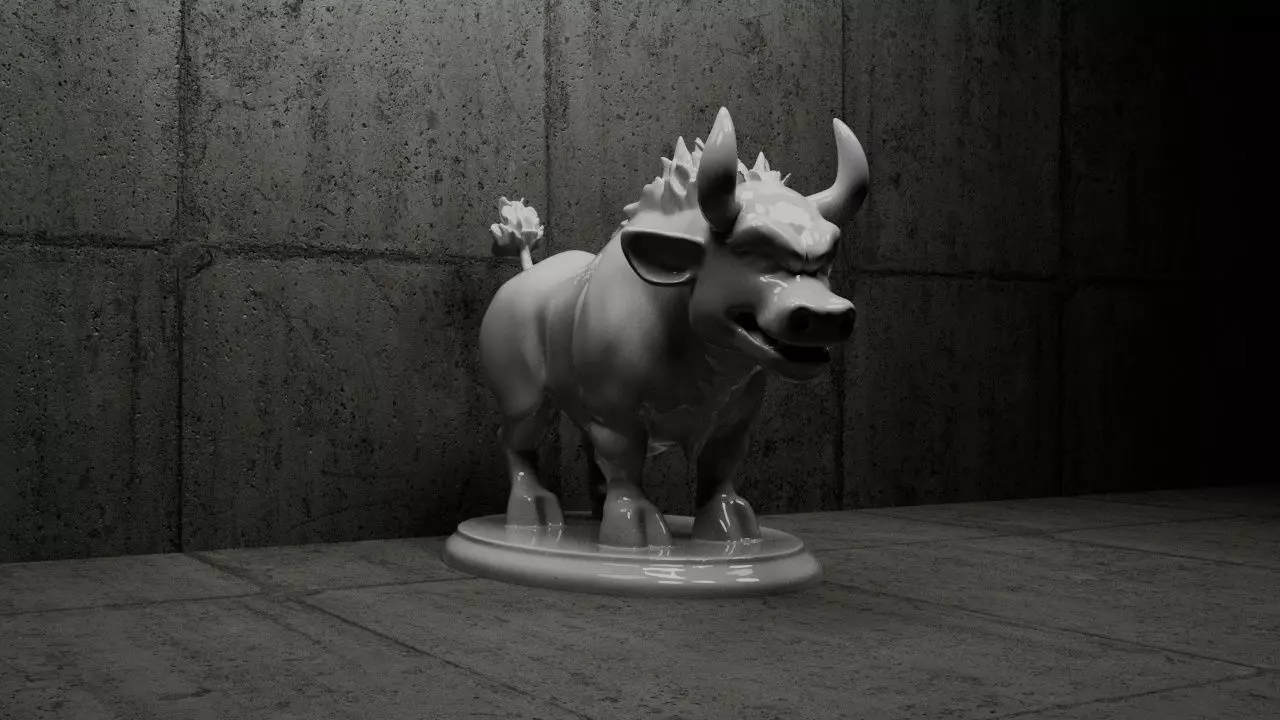 Cartoon bull 3D print model Free 3D print model