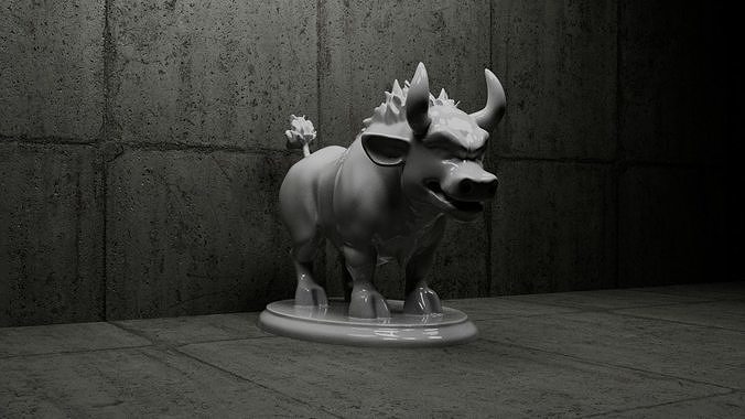 Cartoon bull 3D print model 3D print model