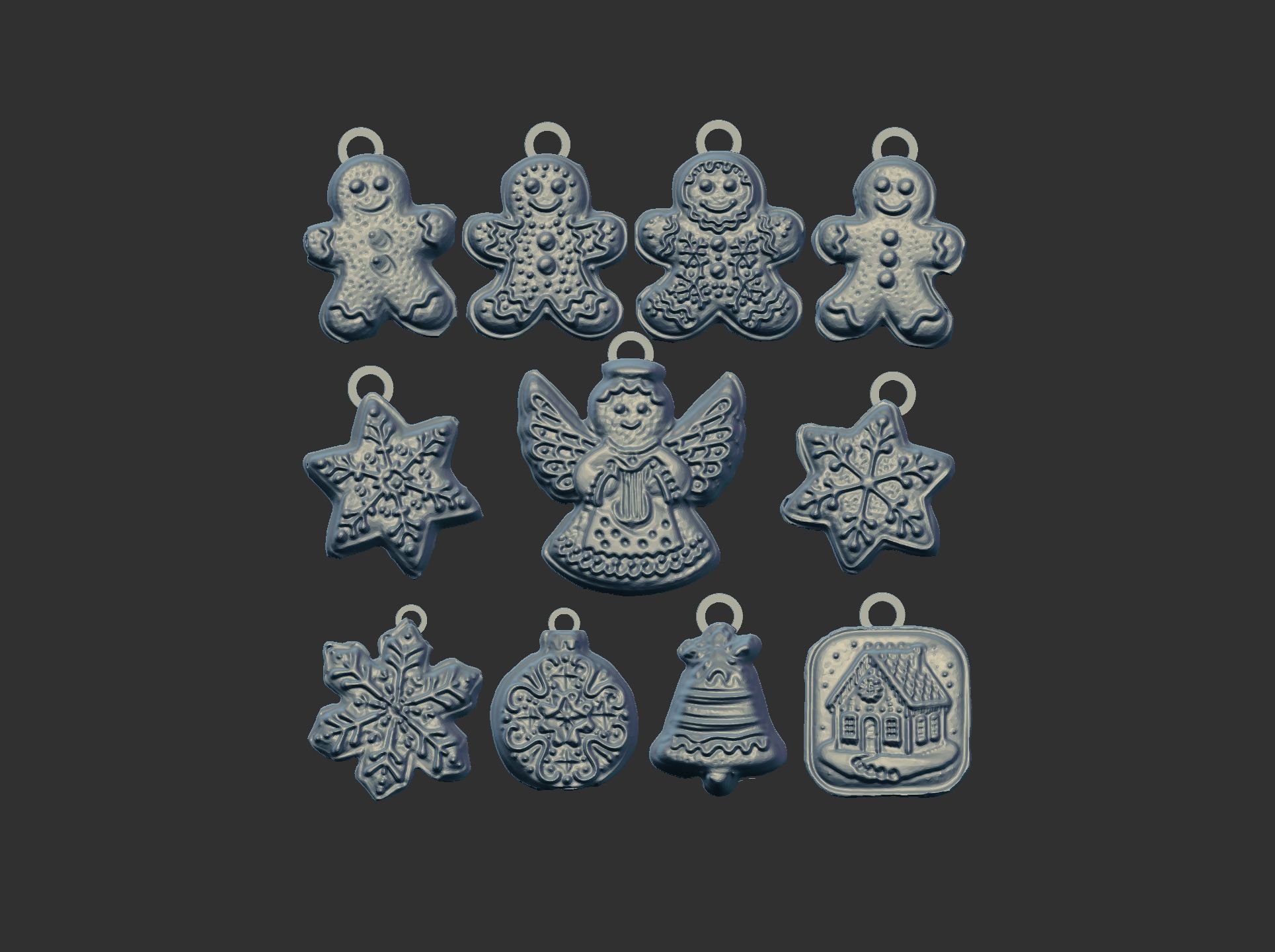 christmas treedecor baserelife  3D print model_5