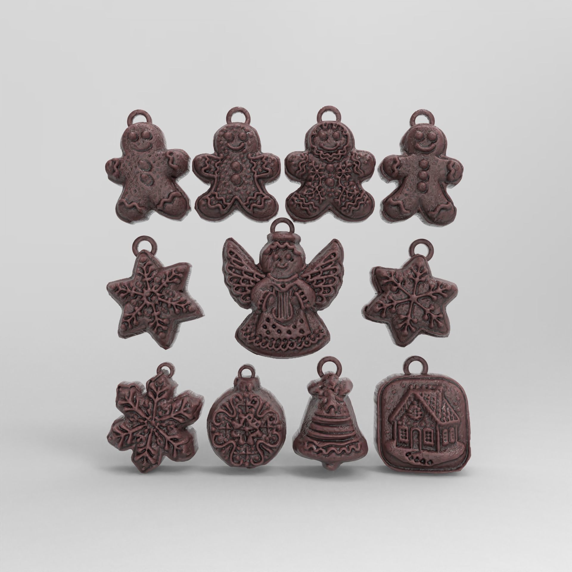 christmas treedecor baserelife  3D print model_1