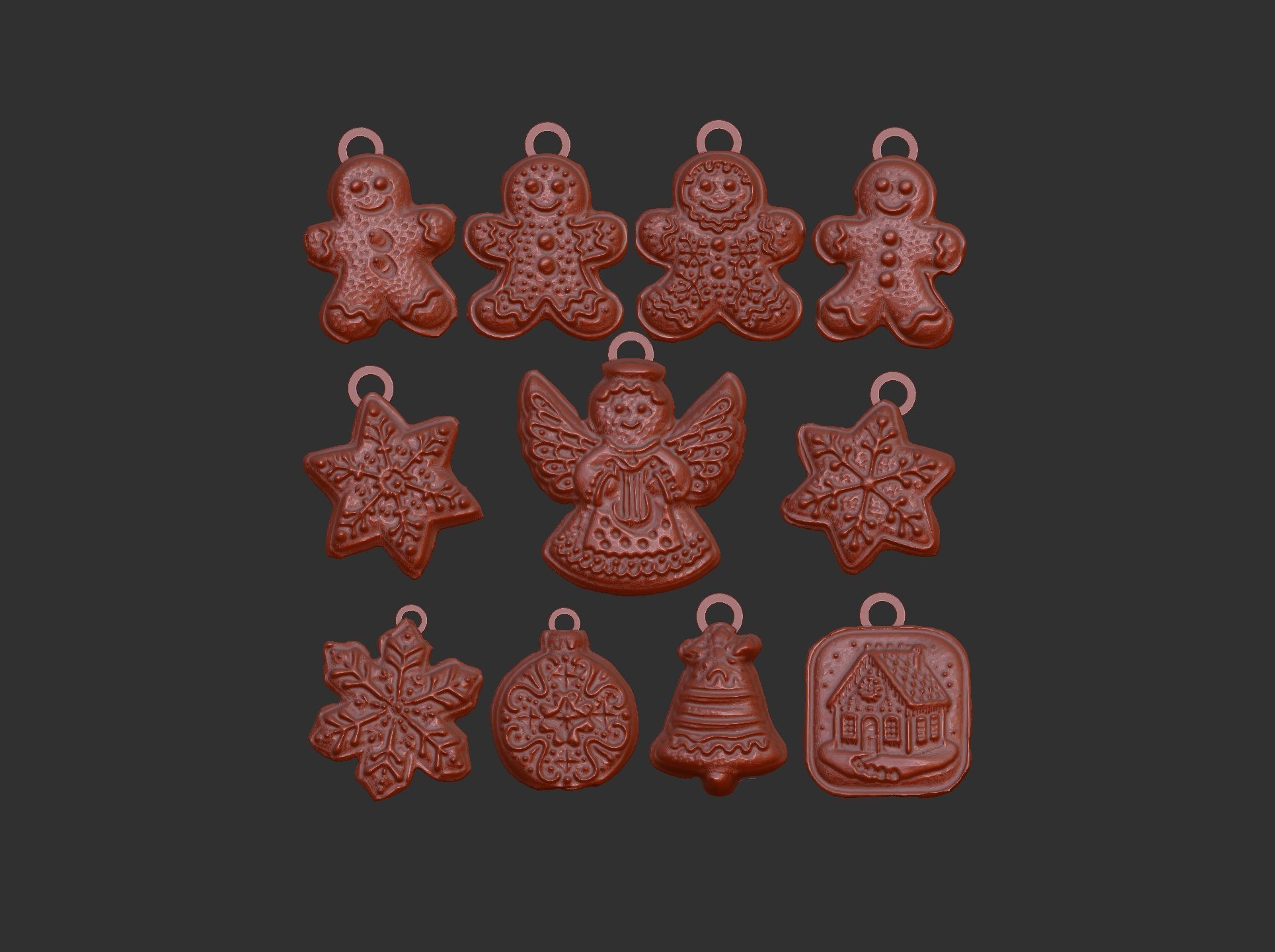 christmas treedecor baserelife  3D print model_8