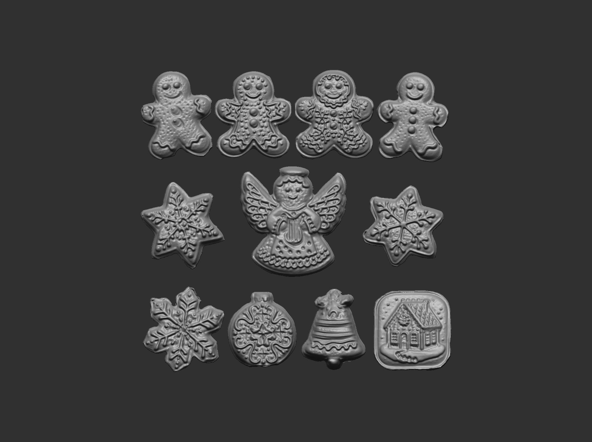 christmas treedecor baserelife  3D print model_4