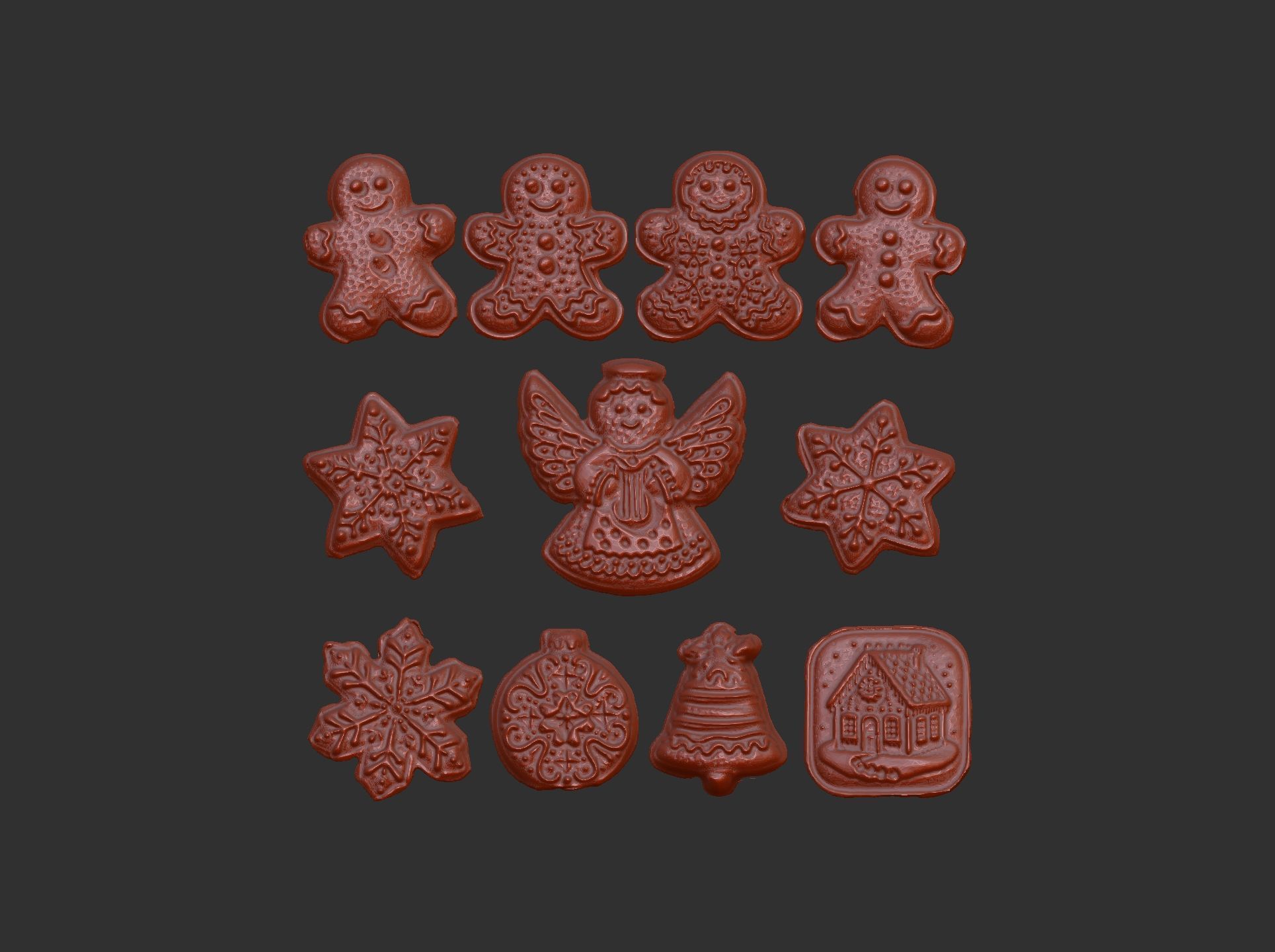 christmas treedecor baserelife  3D print model_6