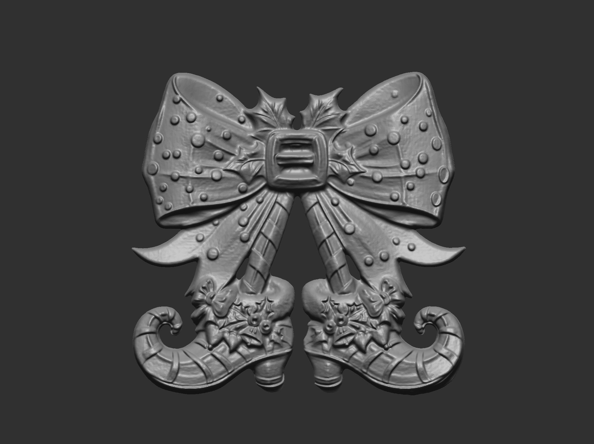 christmas shoe decor  3D print model_3