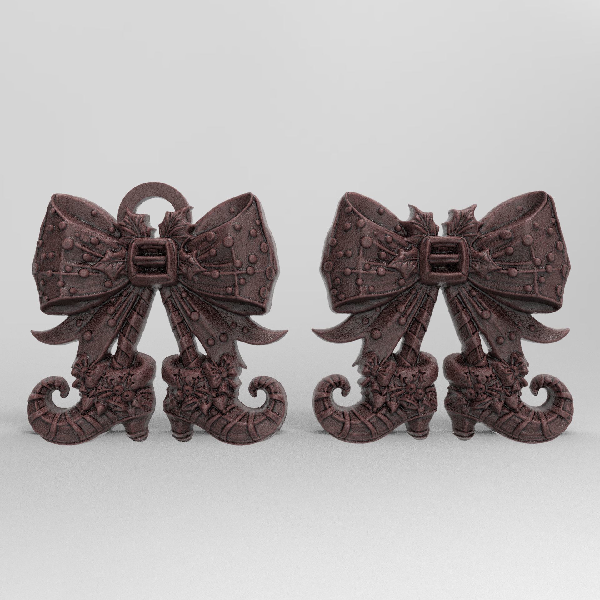 christmas shoe decor  3D print model_1