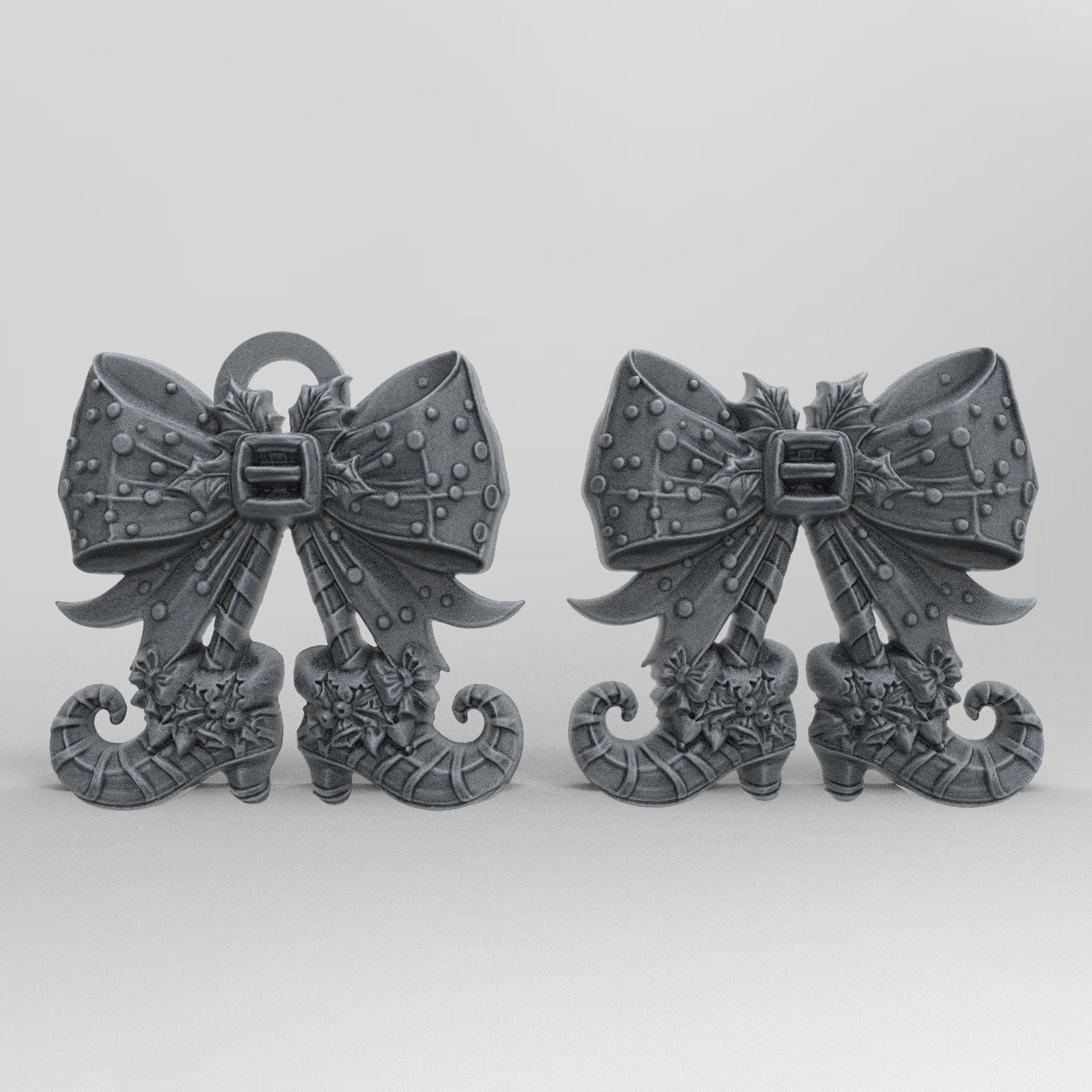 christmas shoe decor  3D print model_2