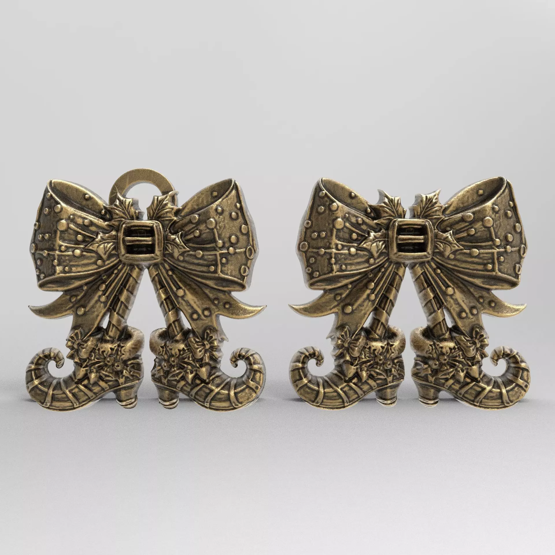 christmas shoe decor  3D print model_0