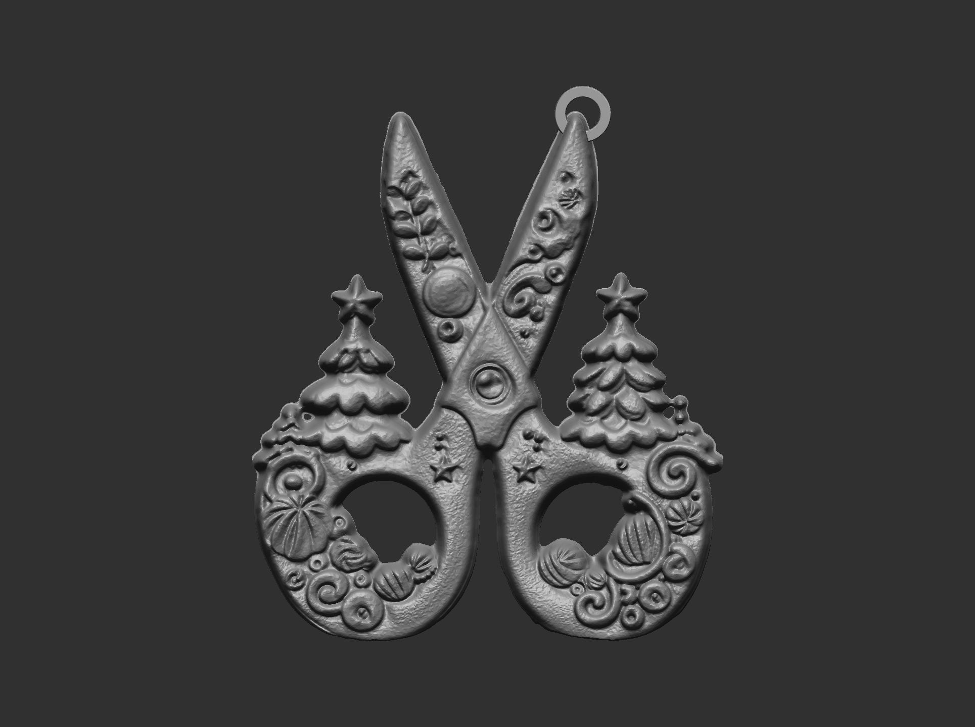 scissor christmas tree decor  3D print model_8