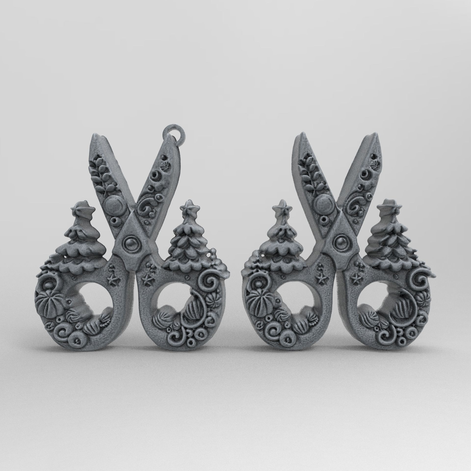 scissor christmas tree decor  3D print model_1