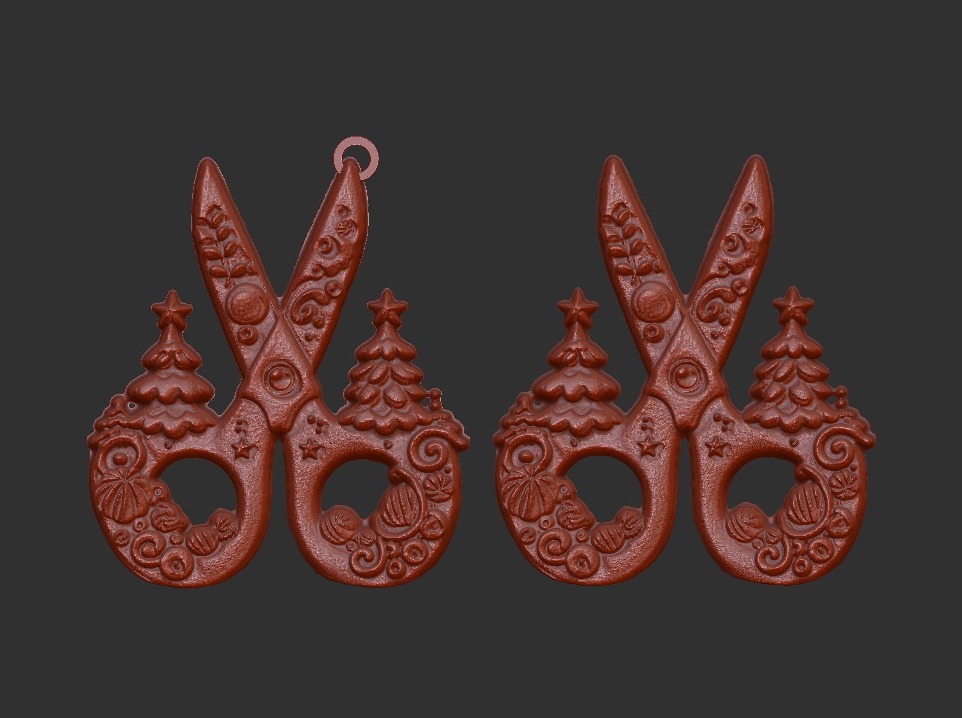 scissor christmas tree decor  3D print model_9
