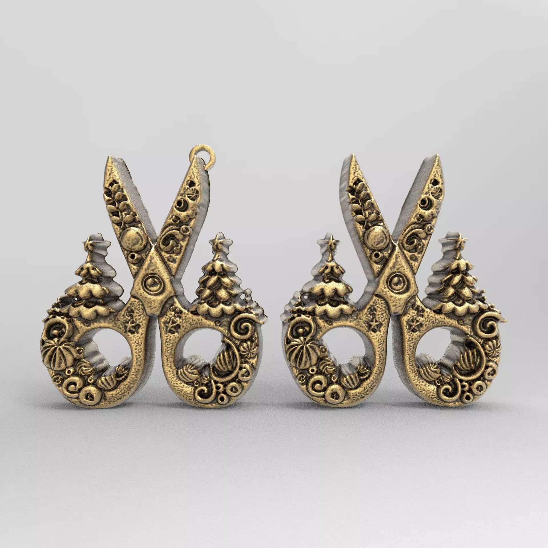 scissor christmas tree decor  3D print model_0