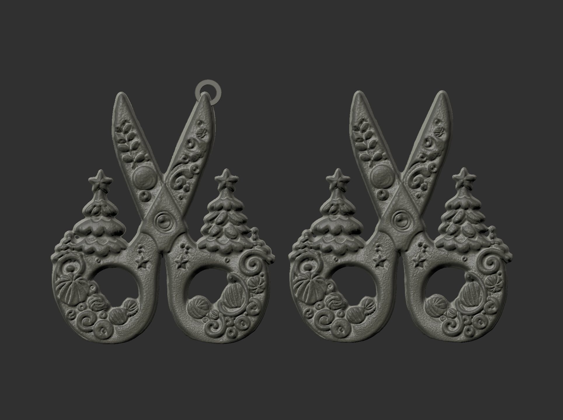 scissor christmas tree decor  3D print model_5