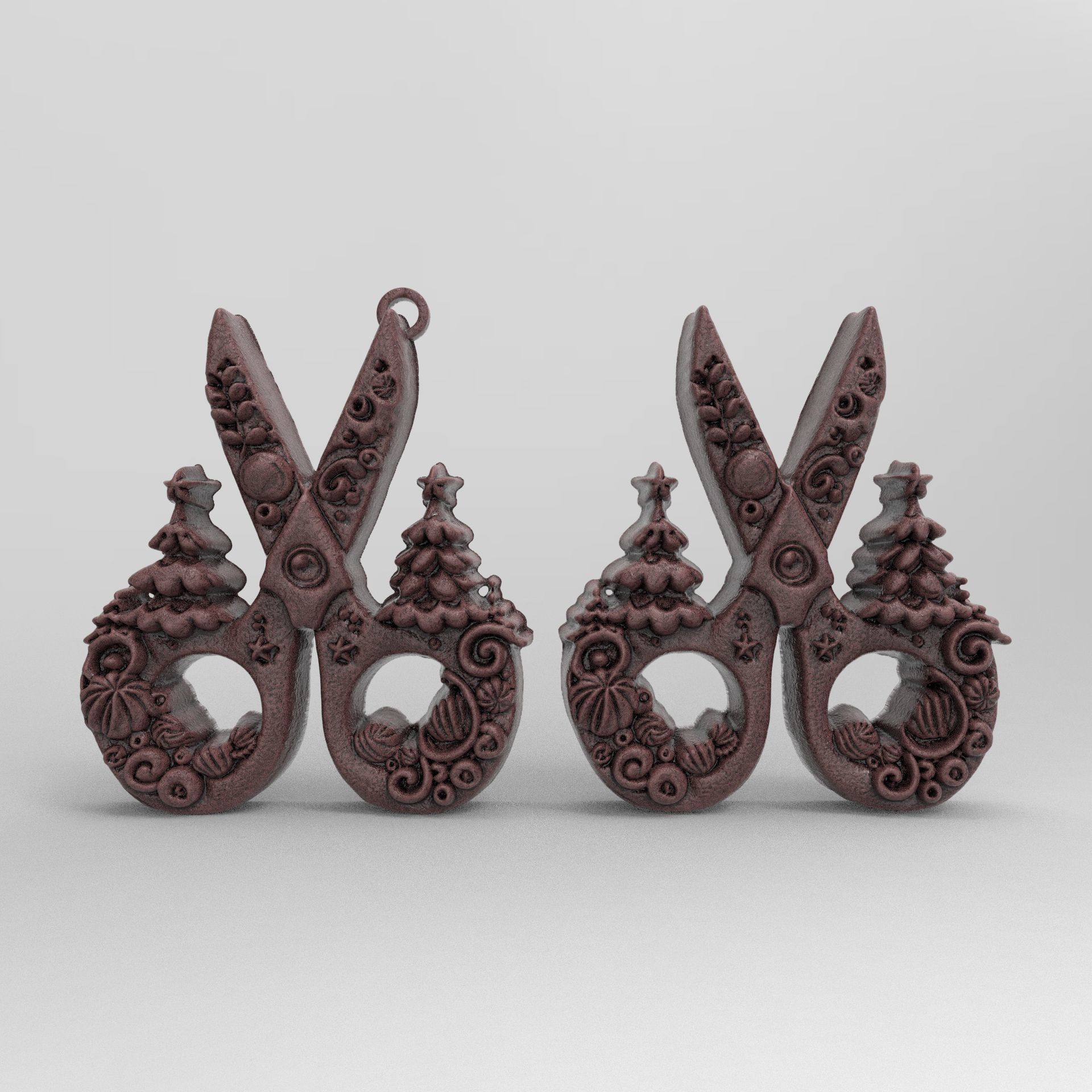 scissor christmas tree decor  3D print model_2