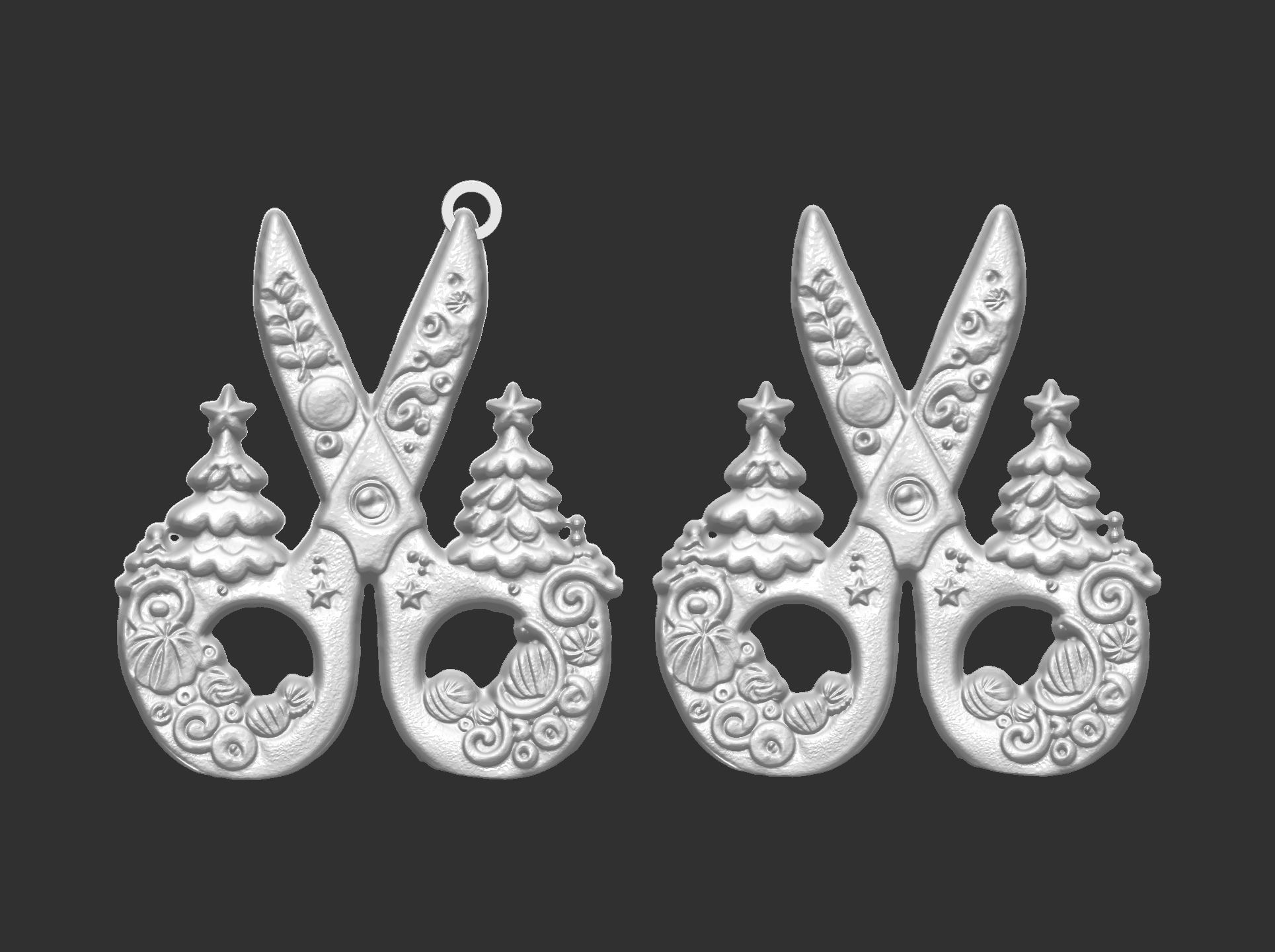 scissor christmas tree decor  3D print model_6