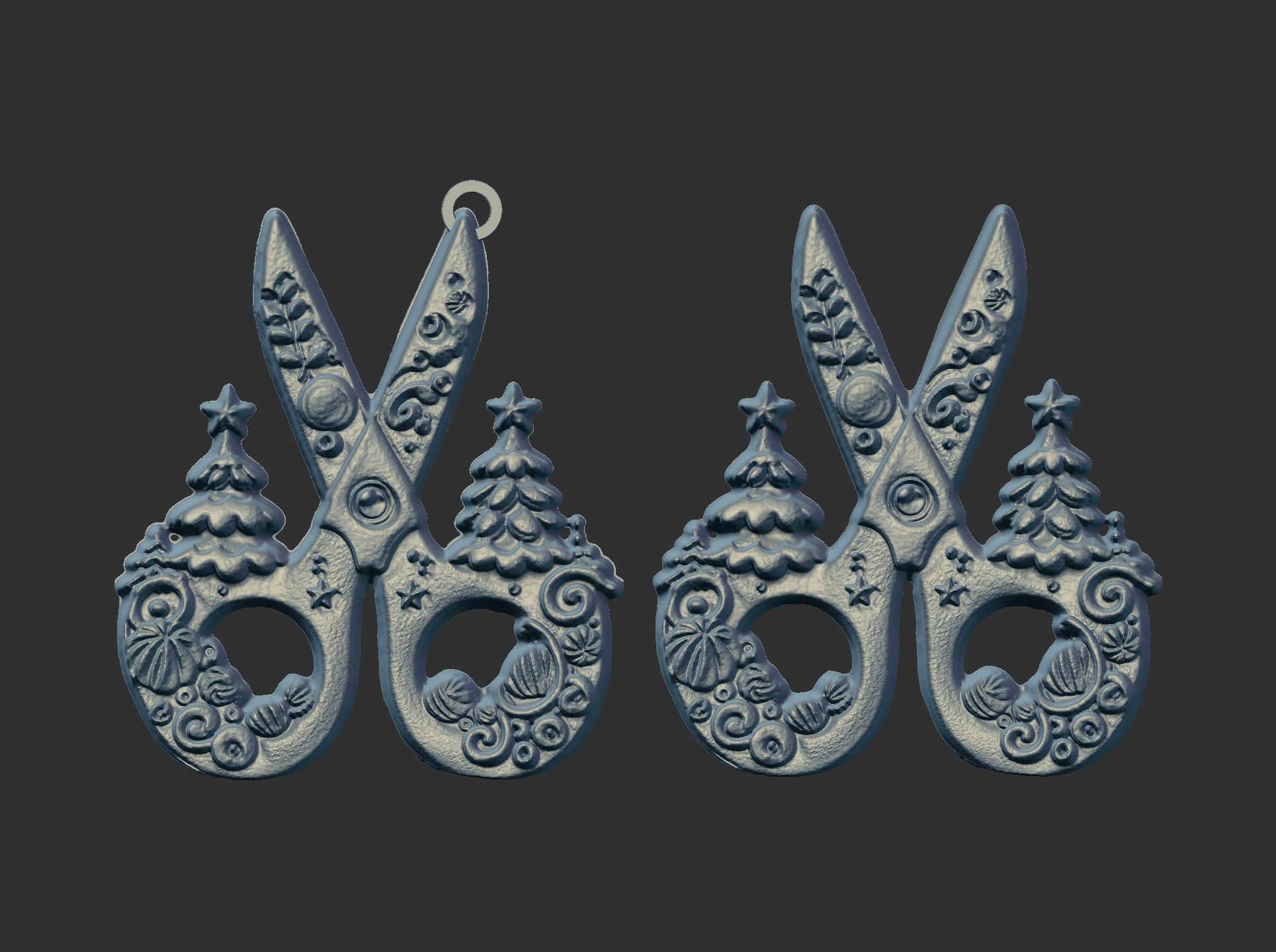 scissor christmas tree decor  3D print model_4