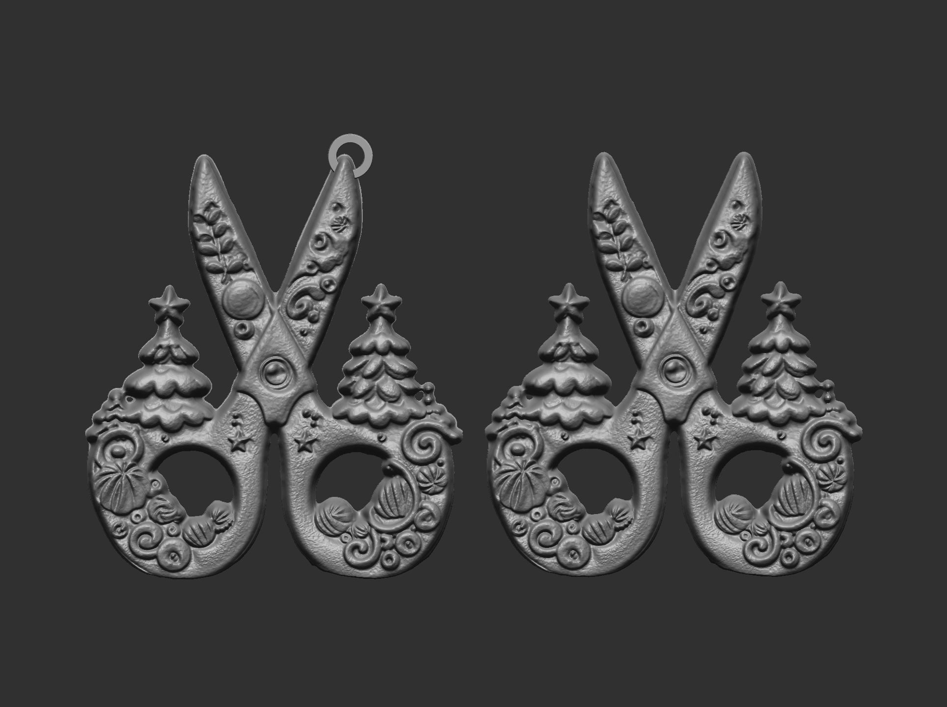 scissor christmas tree decor  3D print model_3