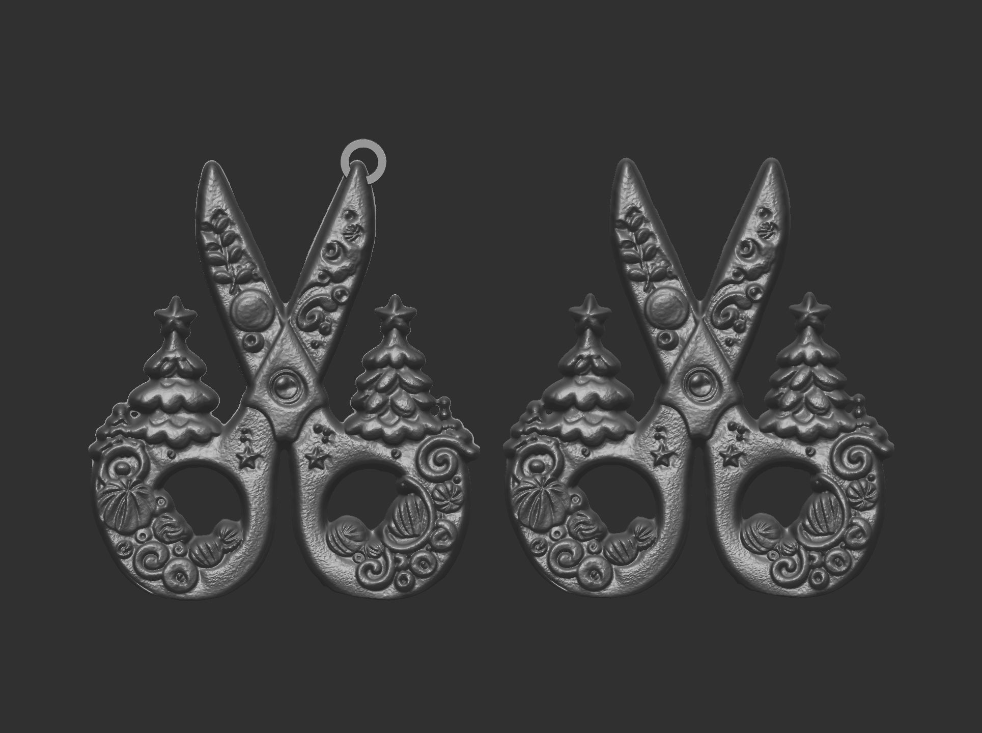 scissor christmas tree decor  3D print model_7