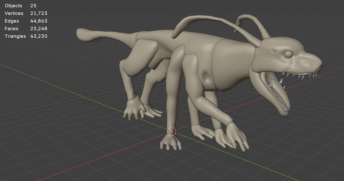 Baby Viperwolf  Low-poly 3D model_2