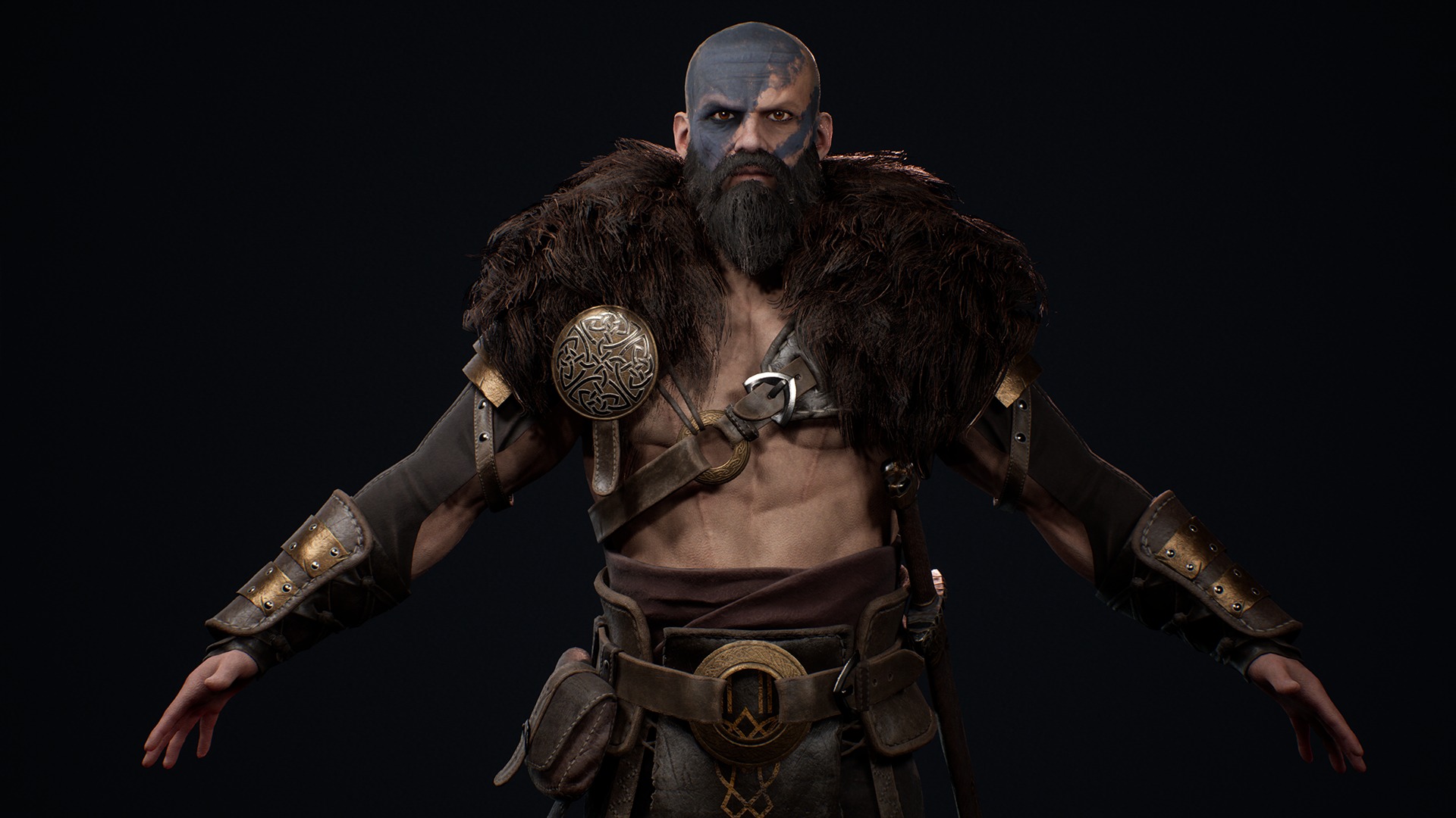 Viking 2 Warrior Low-poly 3D model_14