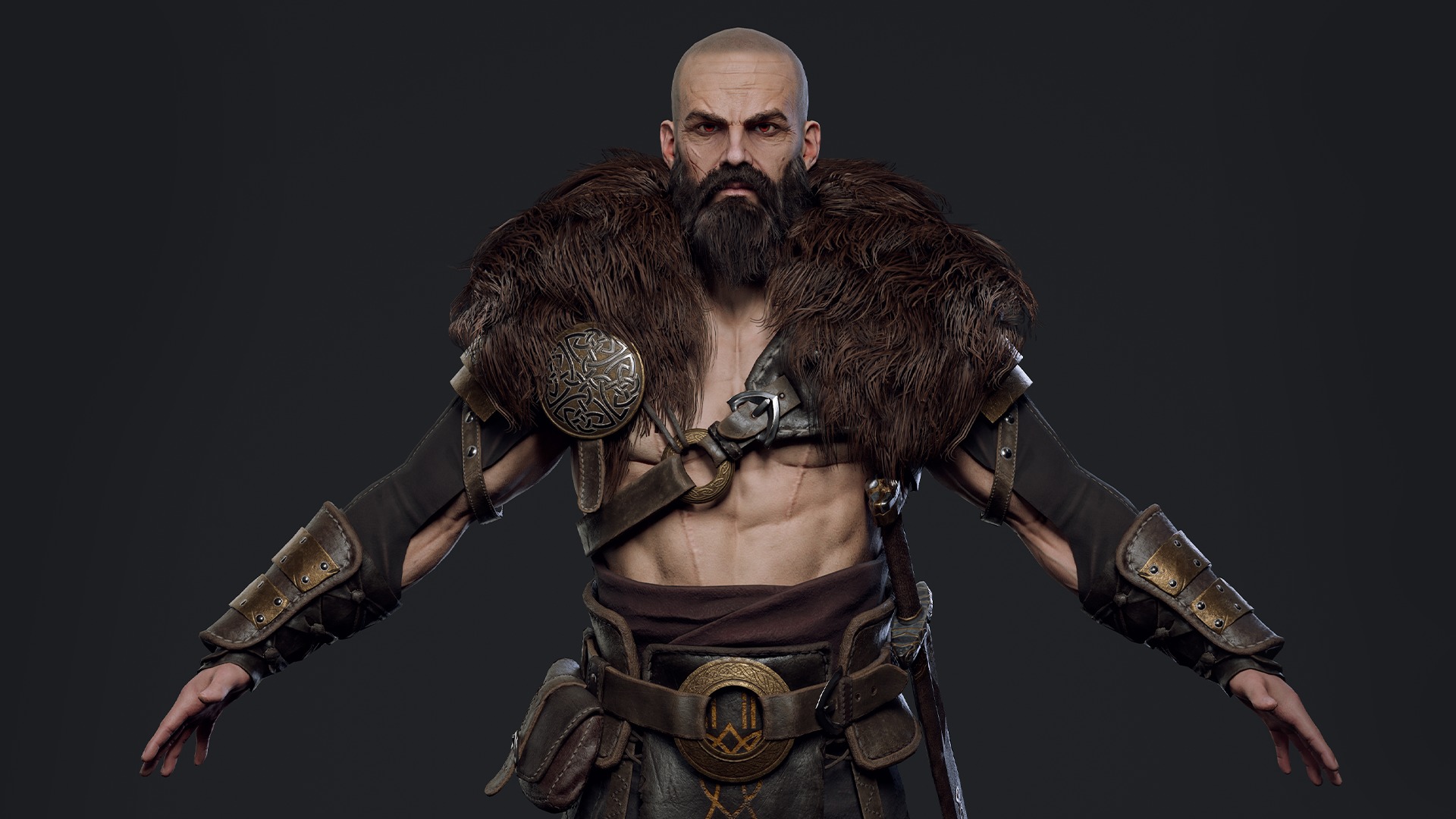 Viking 2 Warrior Low-poly 3D model_12