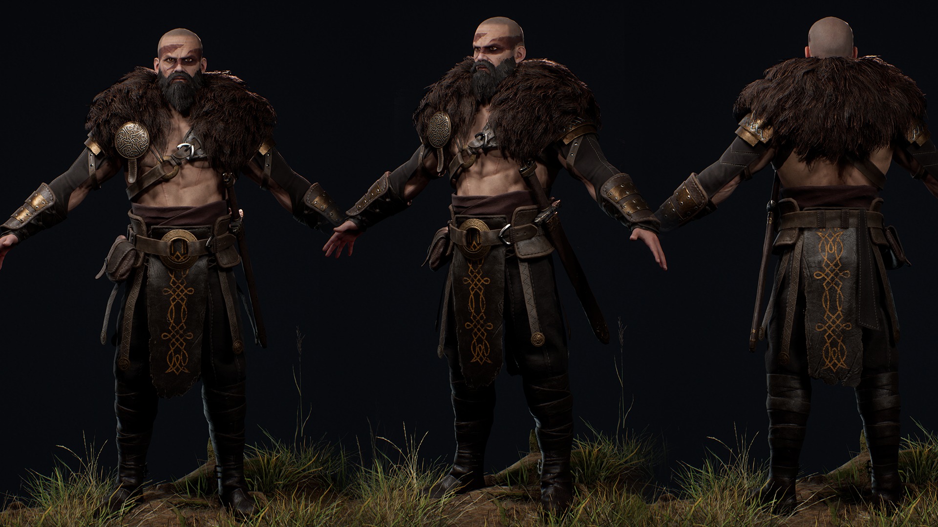 Viking 2 Warrior Low-poly 3D model_7