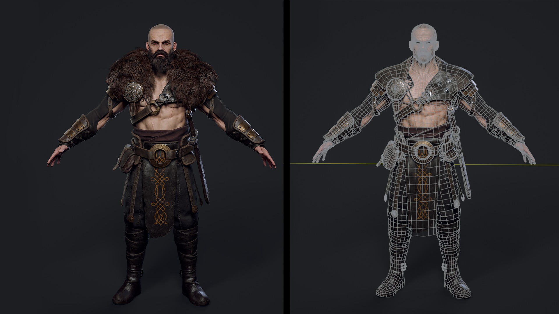 Viking 2 Warrior Low-poly 3D model_15