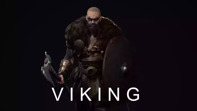 Viking 2 Warrior Low-poly 3D model
