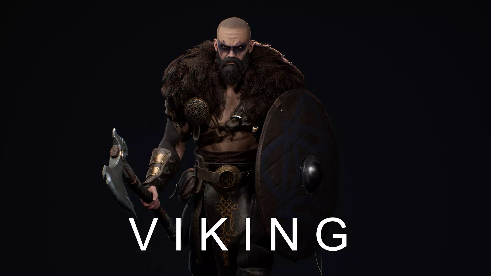 Viking 2 Warrior Low-poly 3D model_0