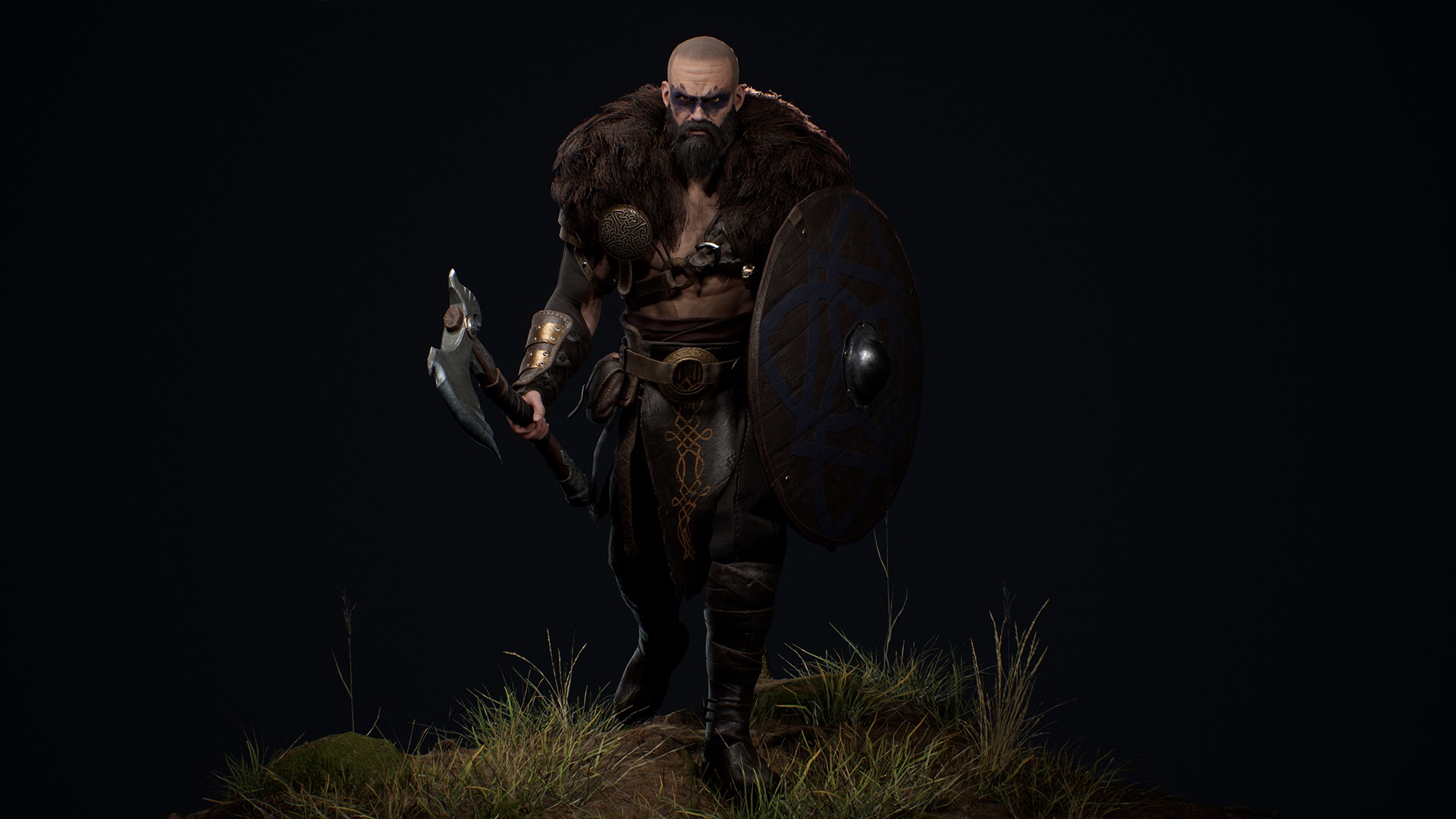 Viking 2 Warrior Low-poly 3D model_3