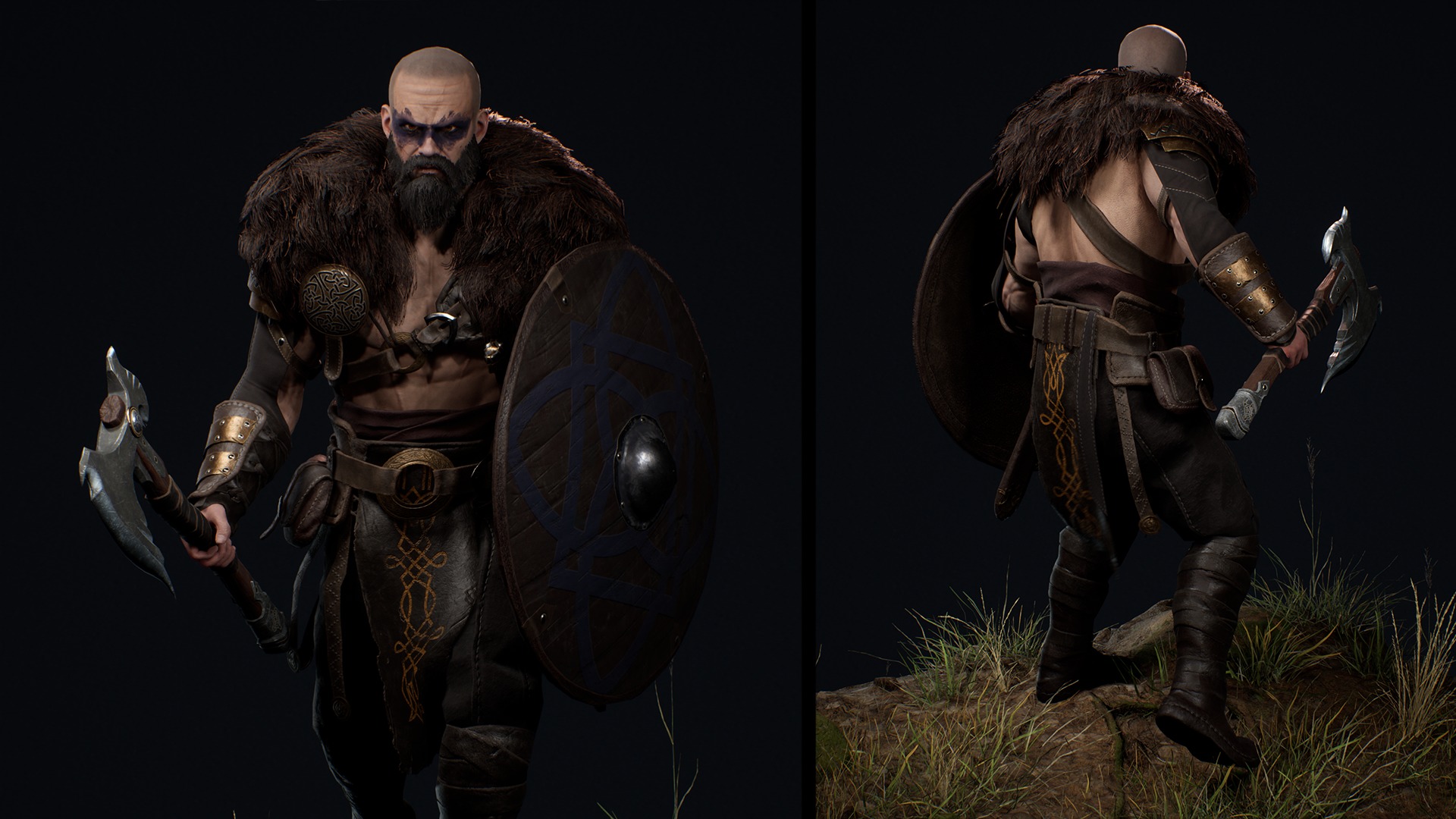 Viking 2 Warrior Low-poly 3D model_4