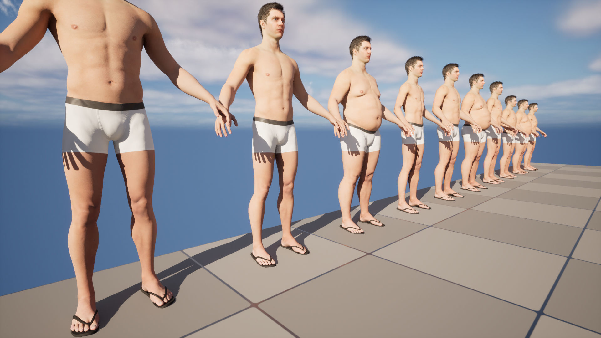 Flip Flops 176 - All MH Bodies - UE5 Skeletons - Rigged Low-poly 3D model_19