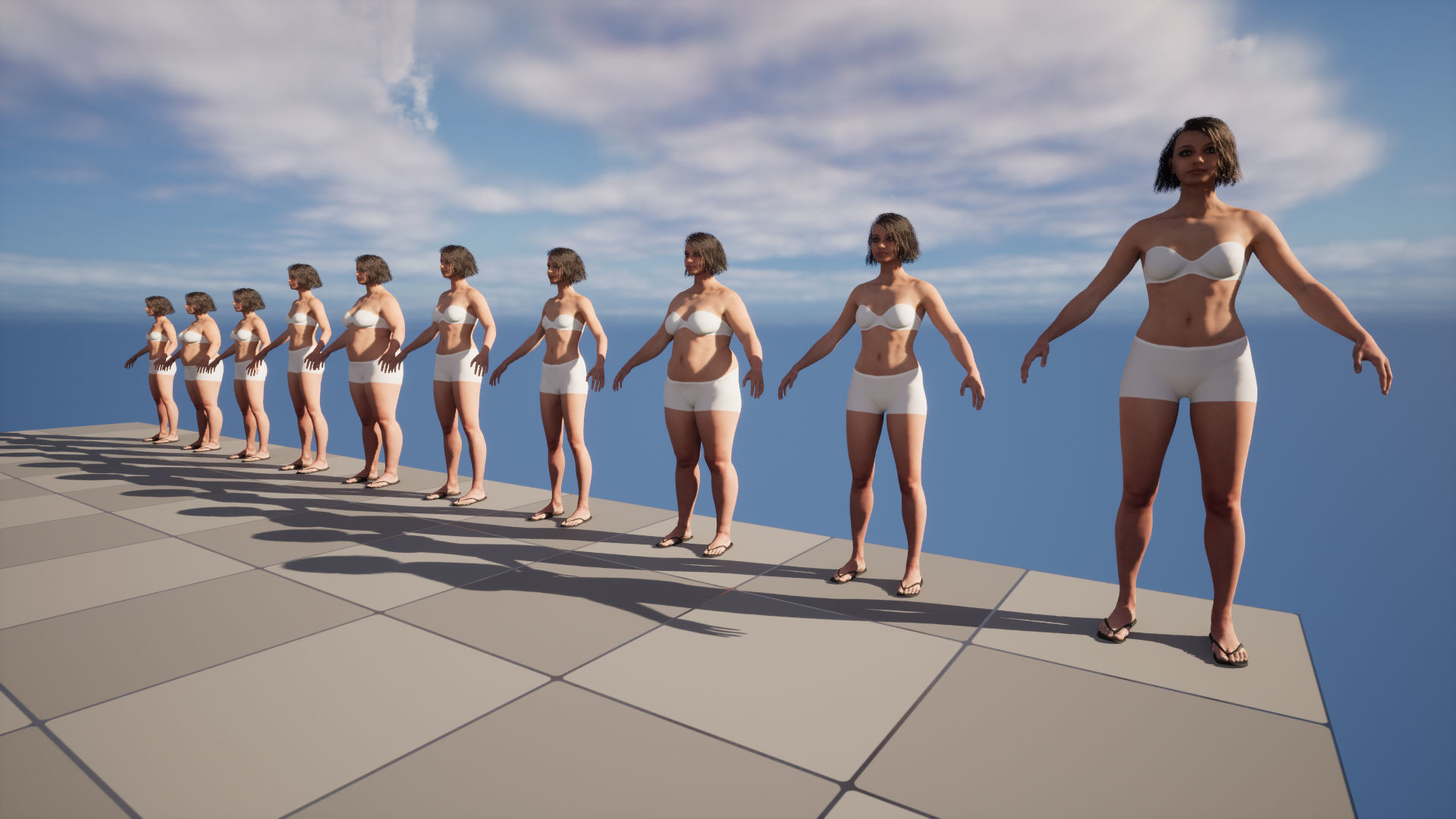 Flip Flops 176 - All MH Bodies - UE5 Skeletons - Rigged Low-poly 3D model_11