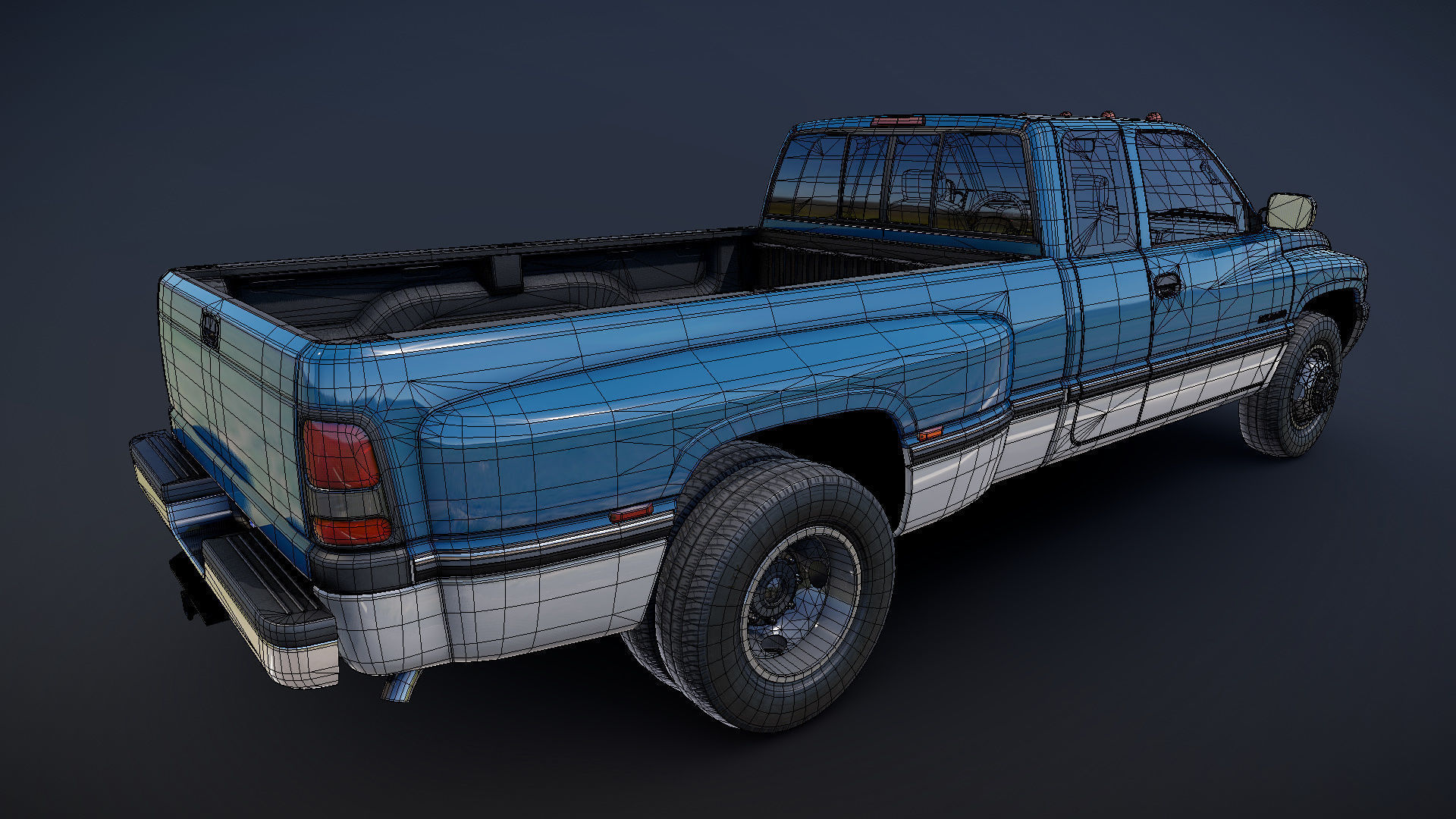 Dodge Ram 1996 3500 Laramie Low-poly 3D model_27