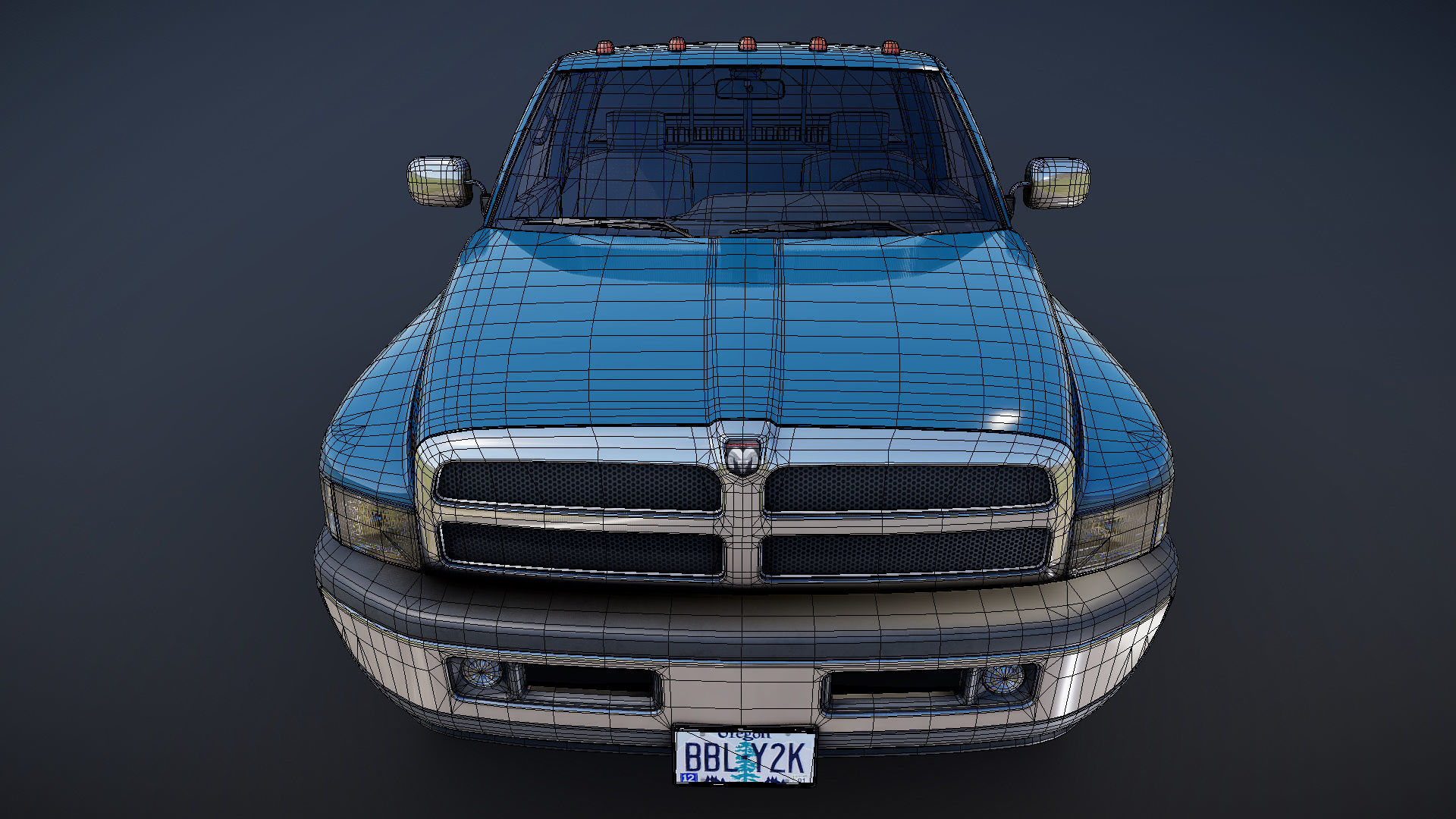 Dodge Ram 1996 3500 Laramie Low-poly 3D model_32