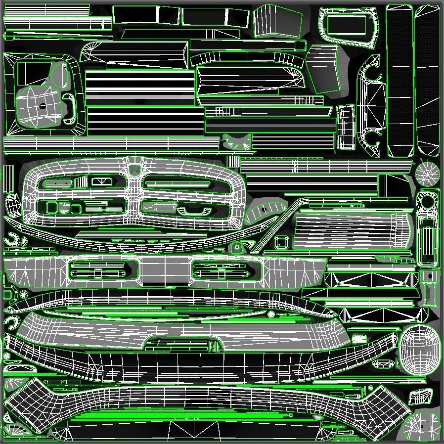 Dodge Ram 1996 3500 Laramie Low-poly 3D model_41