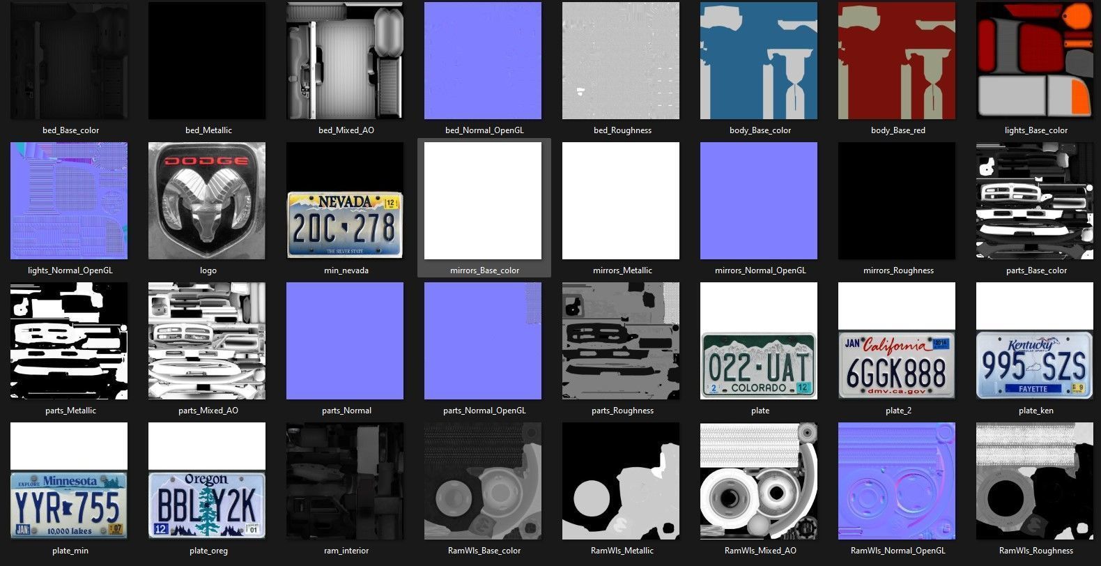 Dodge Ram 1996 3500 Laramie Low-poly 3D model_44