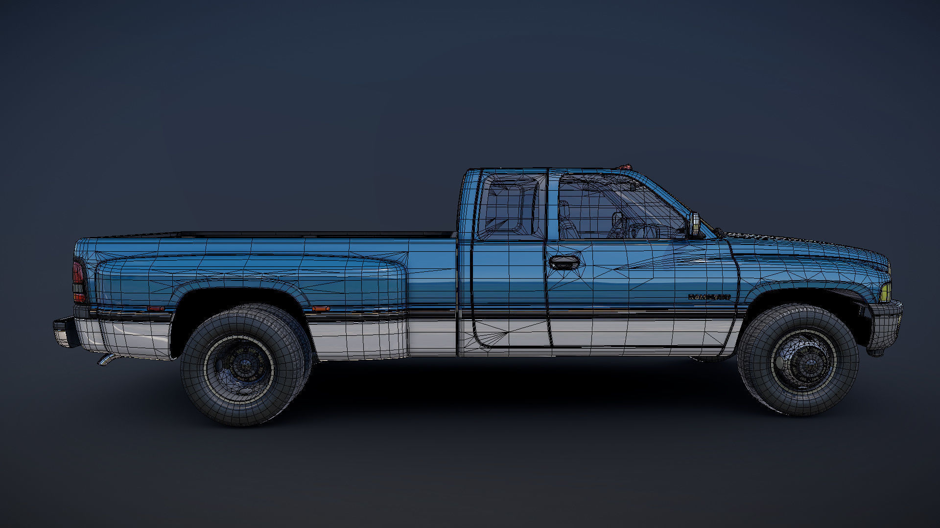Dodge Ram 1996 3500 Laramie Low-poly 3D model_28