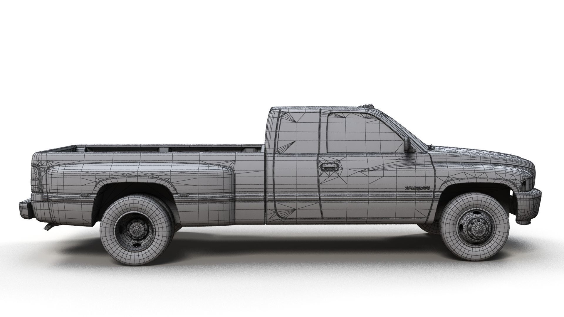 Dodge Ram 1996 3500 Laramie Low-poly 3D model_11