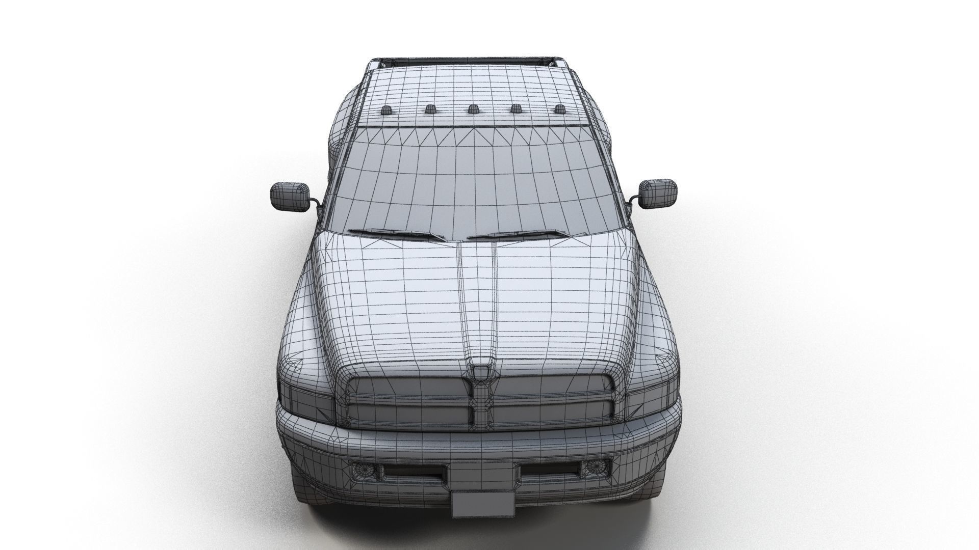 Dodge Ram 1996 3500 Laramie Low-poly 3D model_15