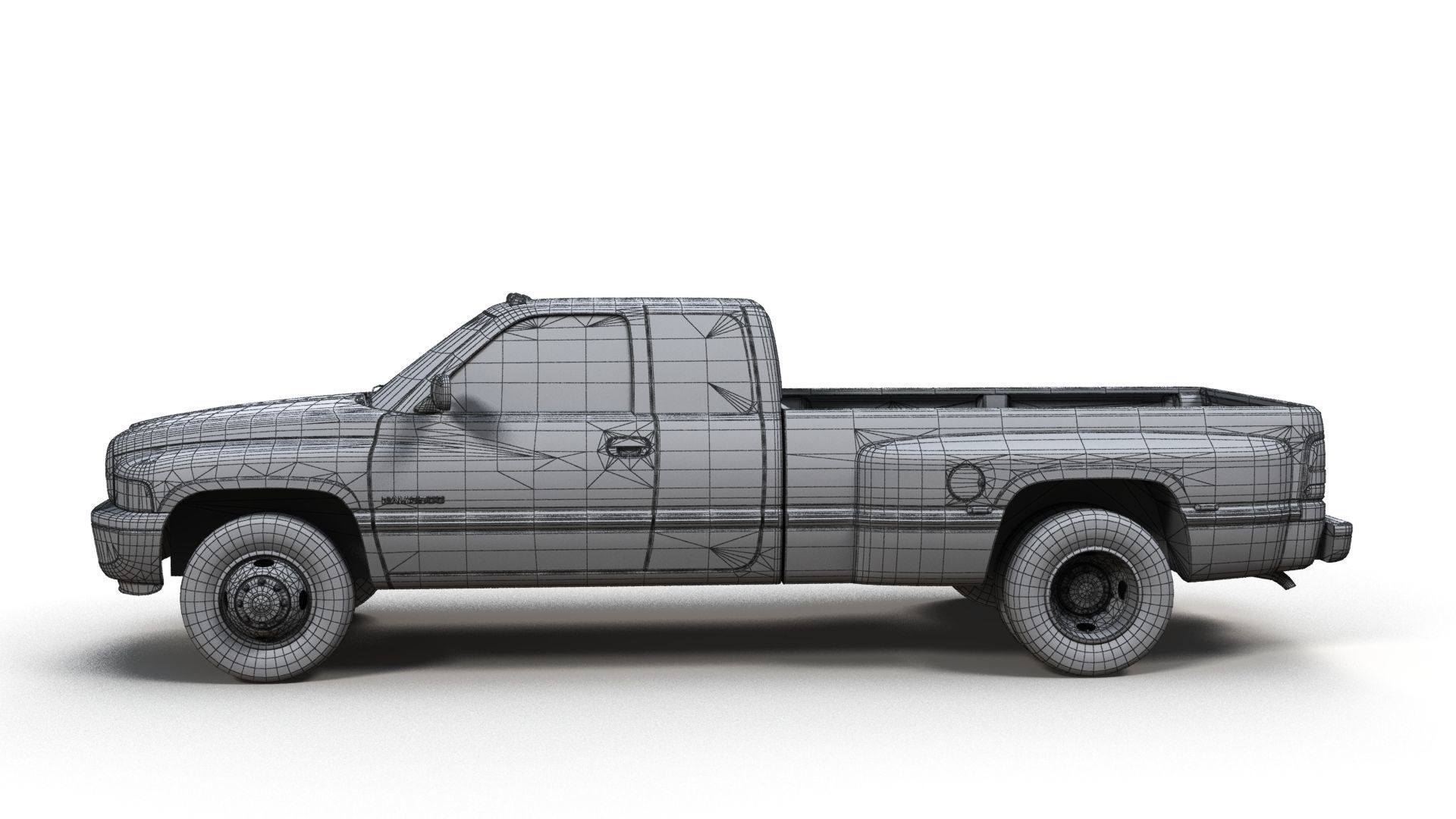 Dodge Ram 1996 3500 Laramie Low-poly 3D model_13