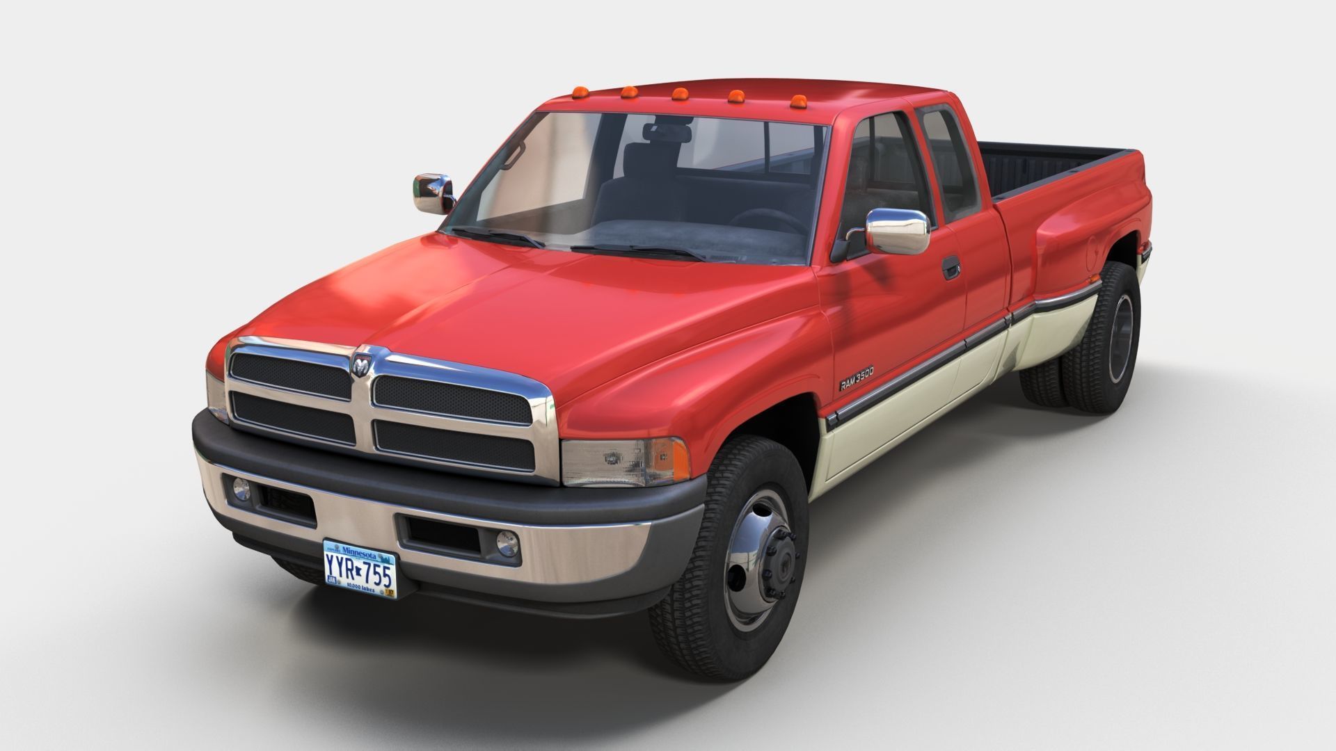 Dodge Ram 1996 3500 Laramie Low-poly 3D model_1