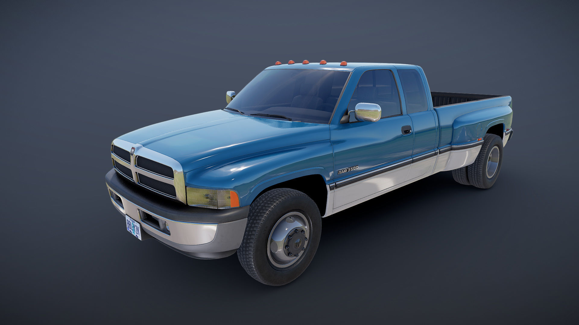 Dodge Ram 1996 3500 Laramie Low-poly 3D model_17