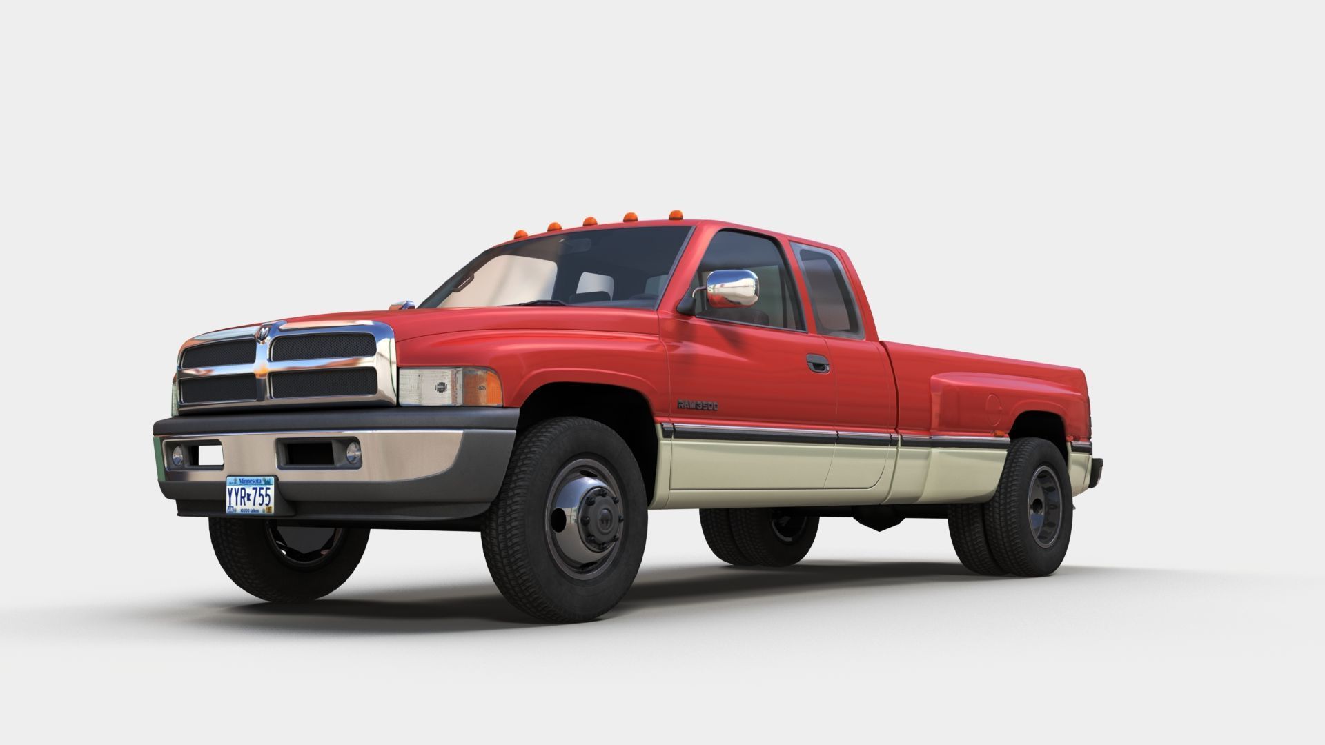 Dodge Ram 1996 3500 Laramie Low-poly 3D model_8